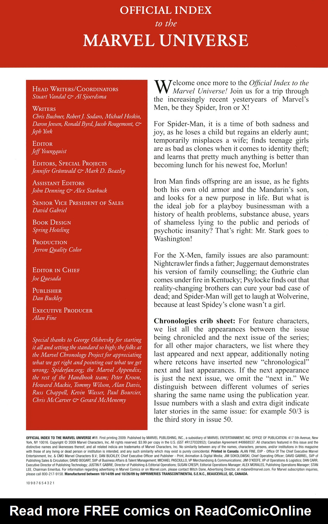 Read online Official Index to the Marvel Universe comic -  Issue #11 - 2