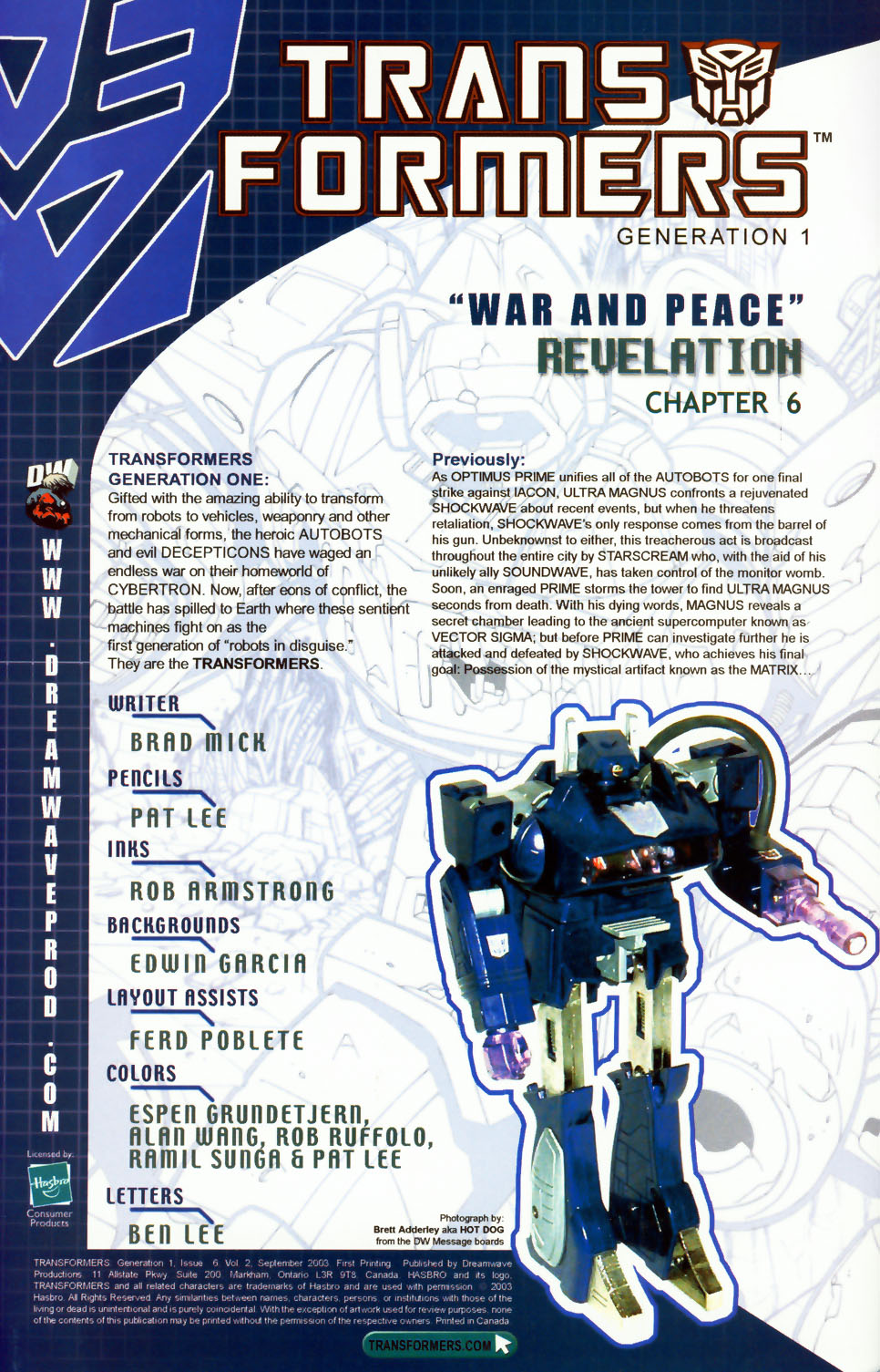 Read online Transformers: Generation 1 (2003) comic -  Issue #6 - 2