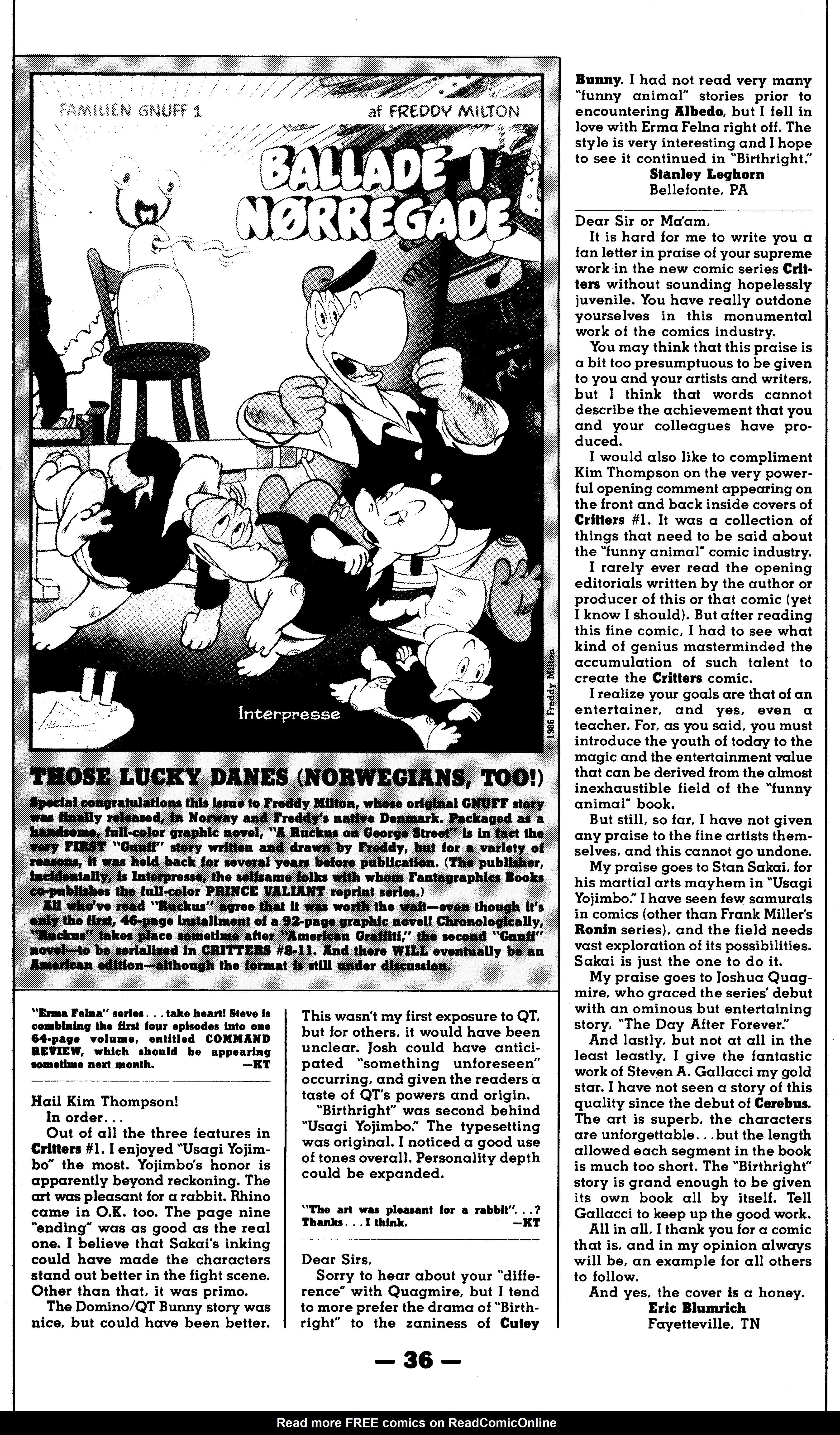 Read online Critters comic -  Issue #5 - 39