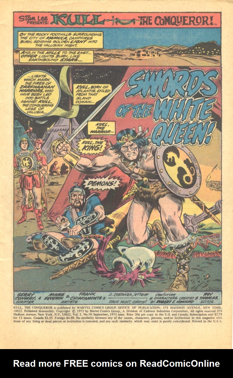 Read online Kull, the Conqueror (1971) comic -  Issue #10 - 2