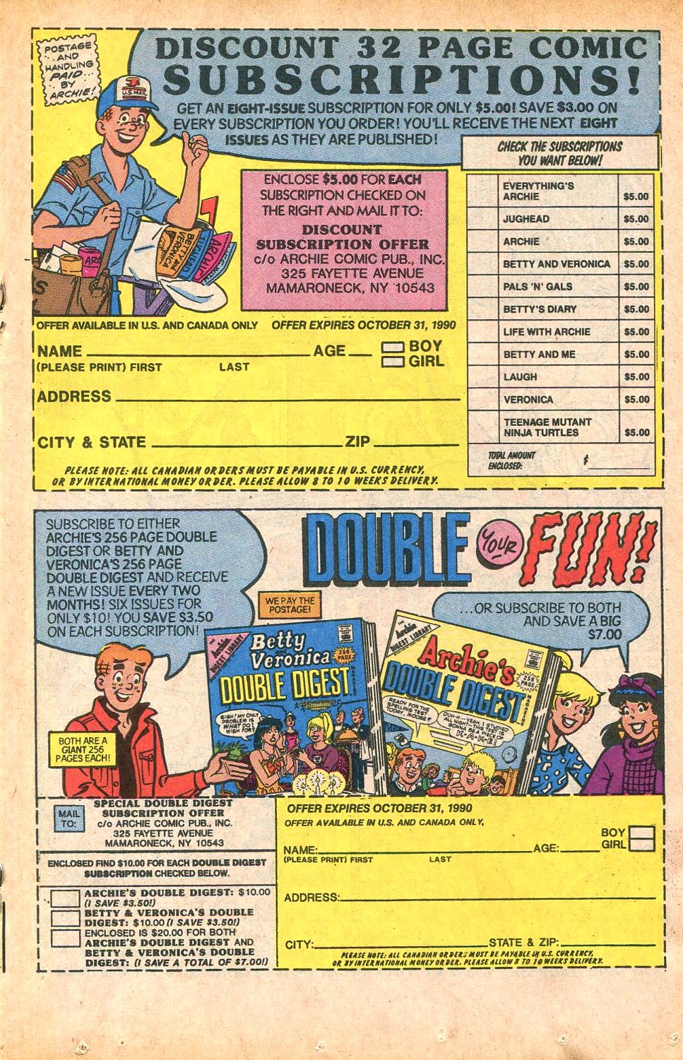Read online Jughead (1987) comic -  Issue #18 - 19
