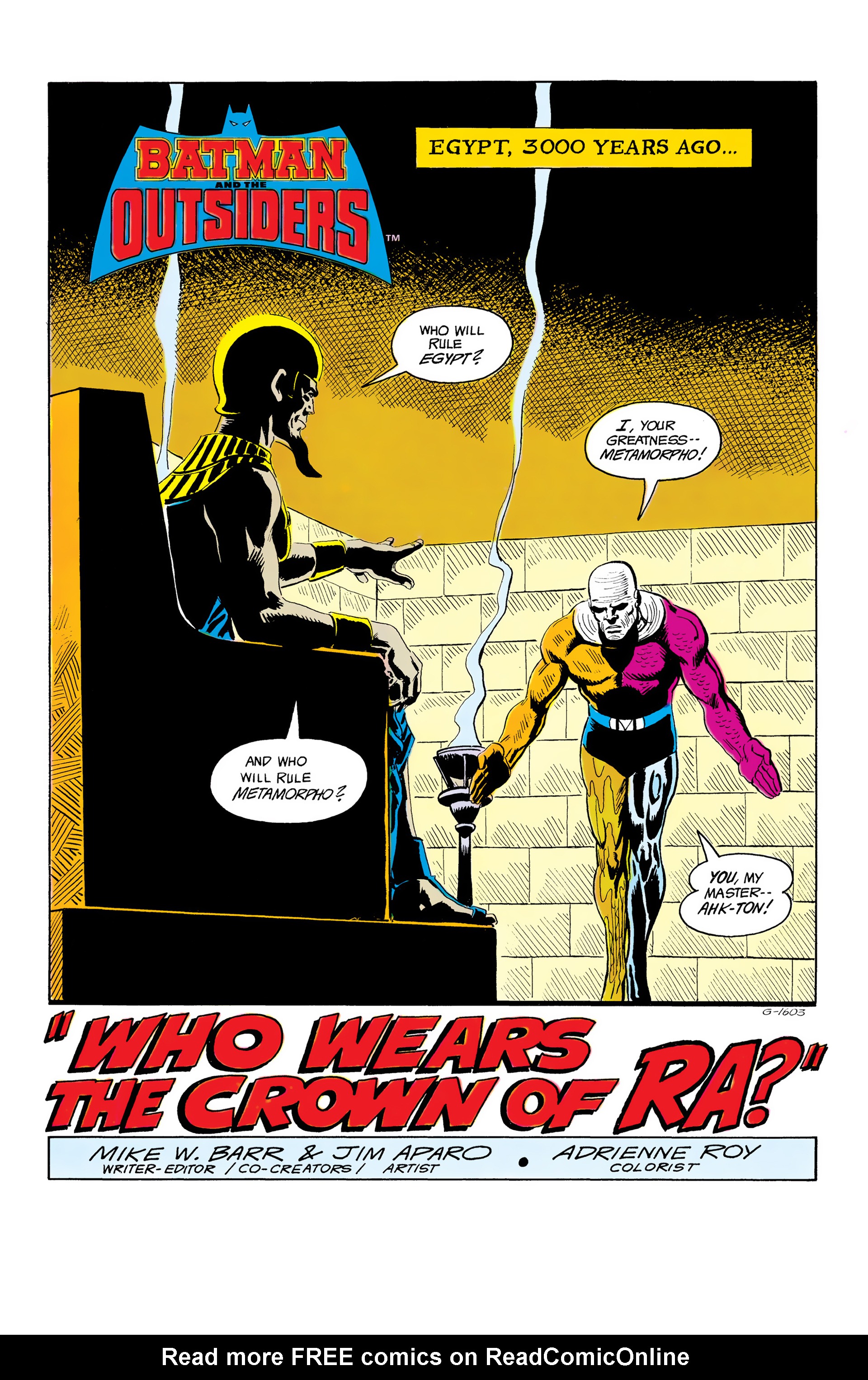 Read online Batman and the Outsiders (1983) comic -  Issue #18 - 2