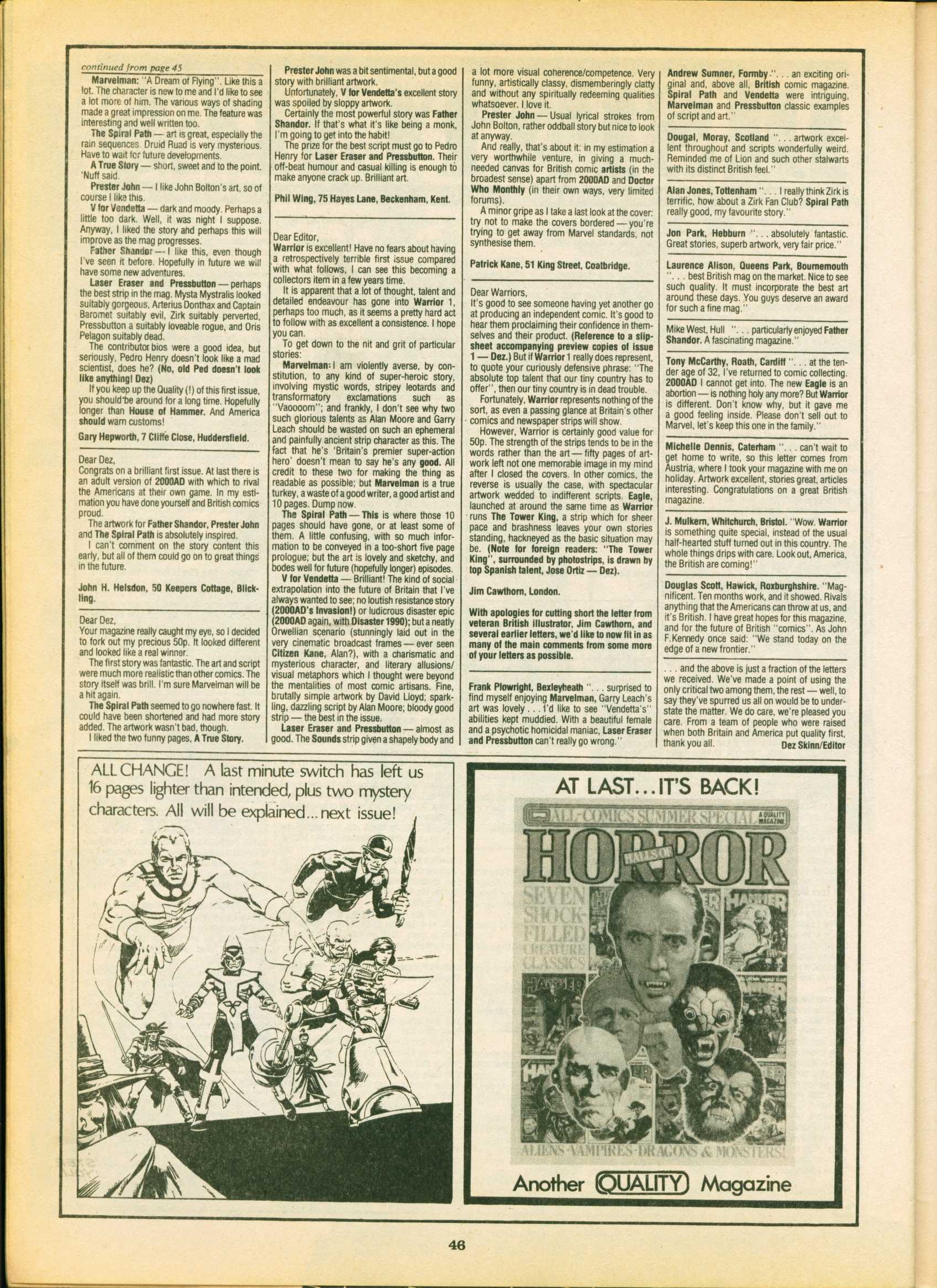 Read online Warrior comic -  Issue #4 - 46