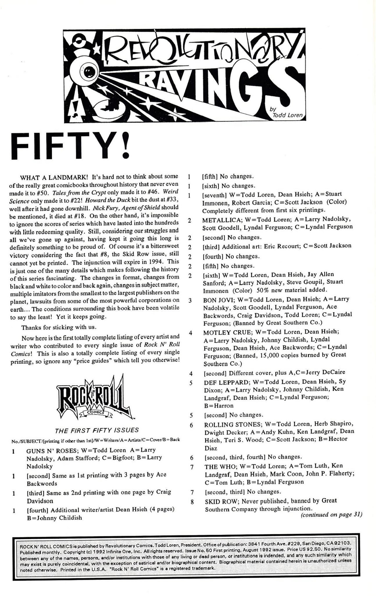 Read online Rock N' Roll Comics comic -  Issue #50 - 2