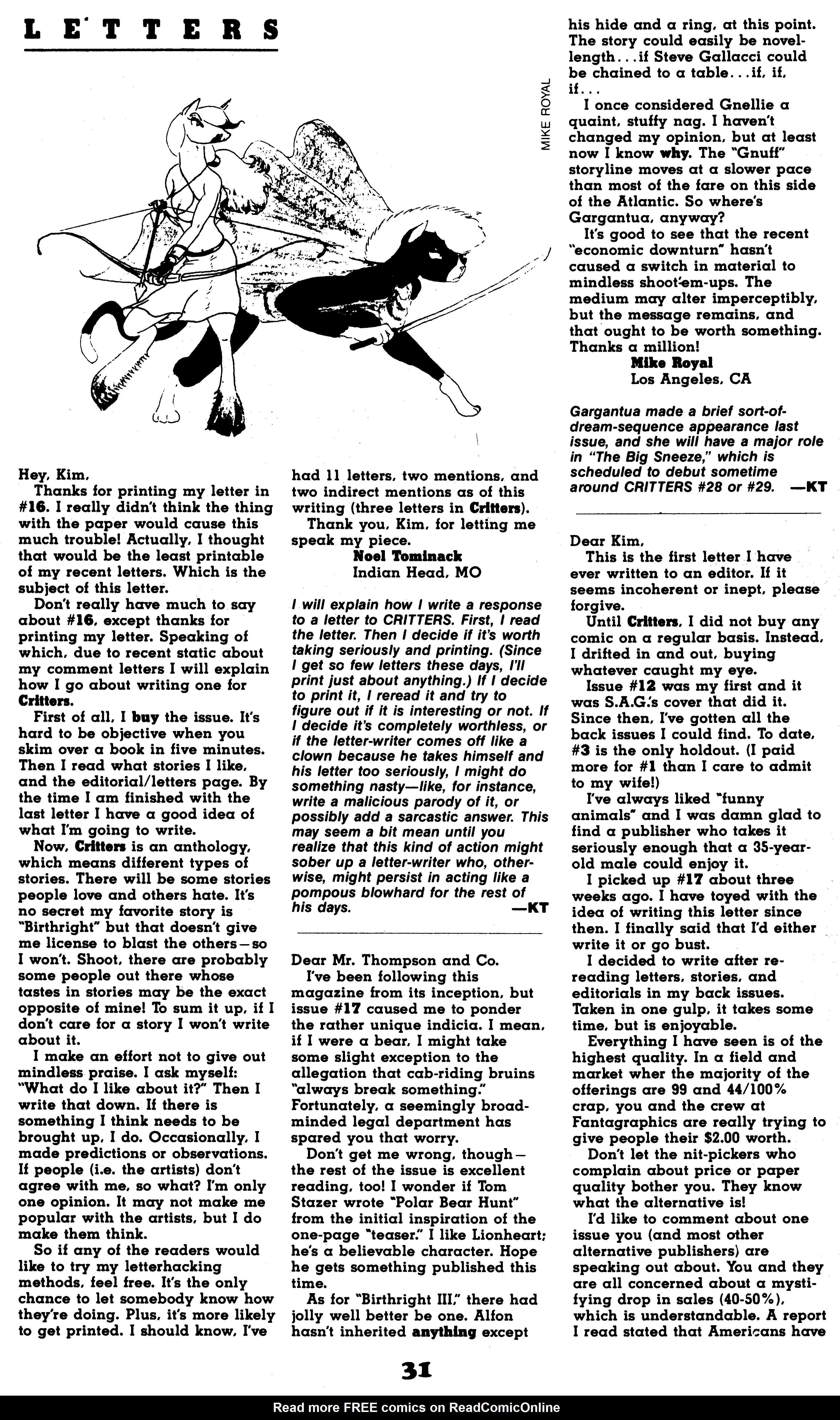 Read online Critters comic -  Issue #20 - 33