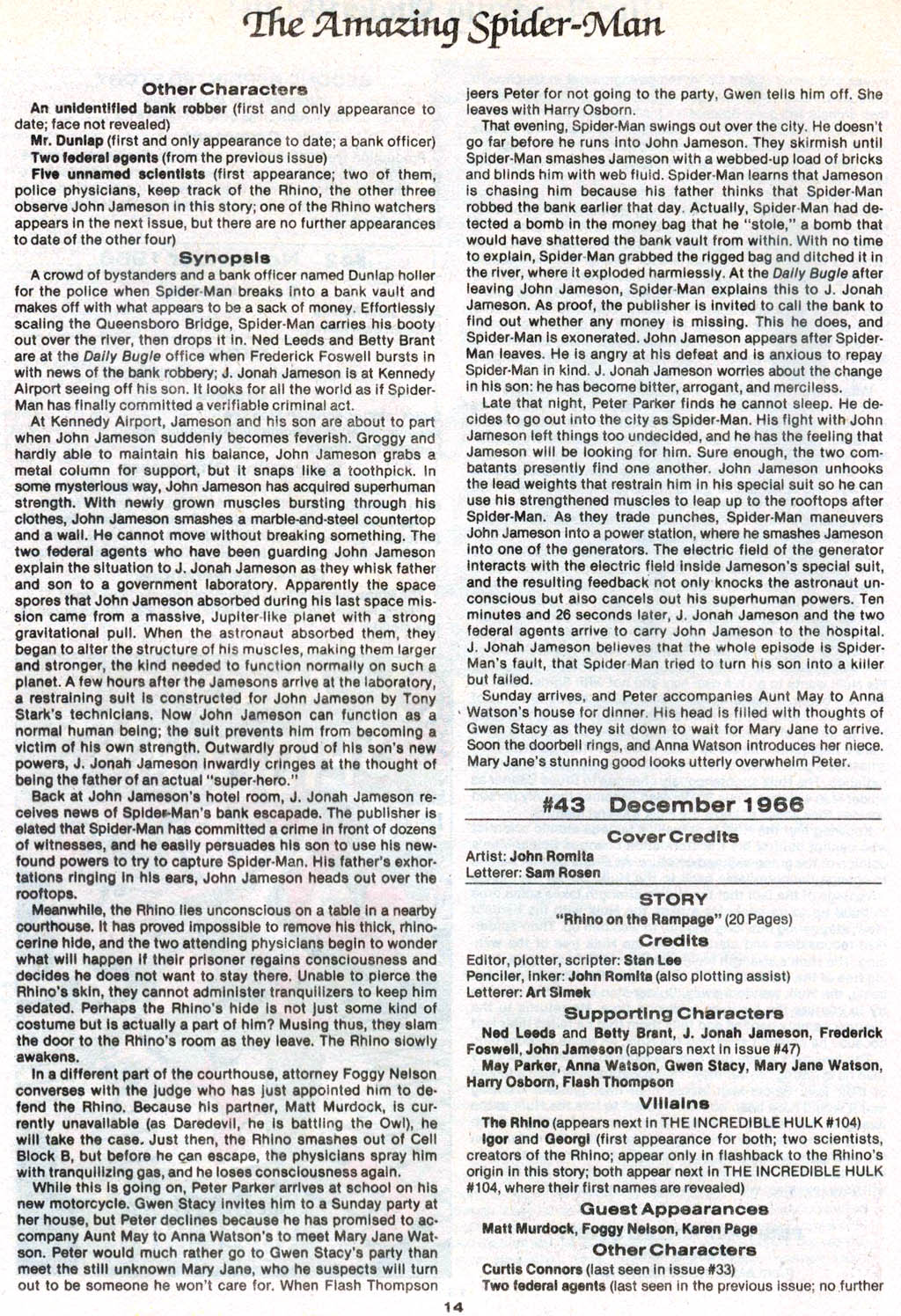 Read online The Official Marvel Index to The Amazing Spider-Man comic -  Issue #2 - 16