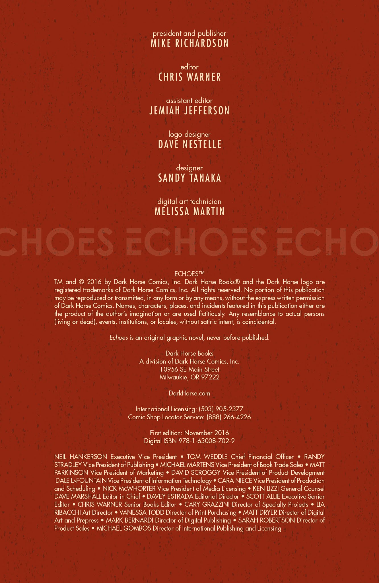 Read online Echoes (2016) comic -  Issue # TPB - 5