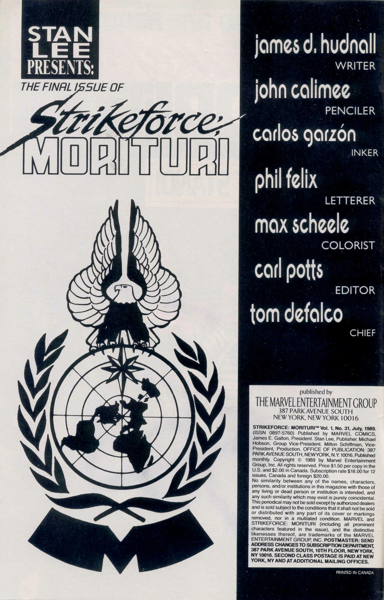 Read online Strikeforce: Morituri comic -  Issue #31 - 2