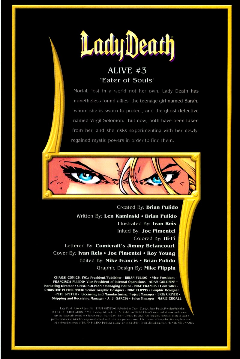 Read online Lady Death: Alive comic -  Issue #3 - 2