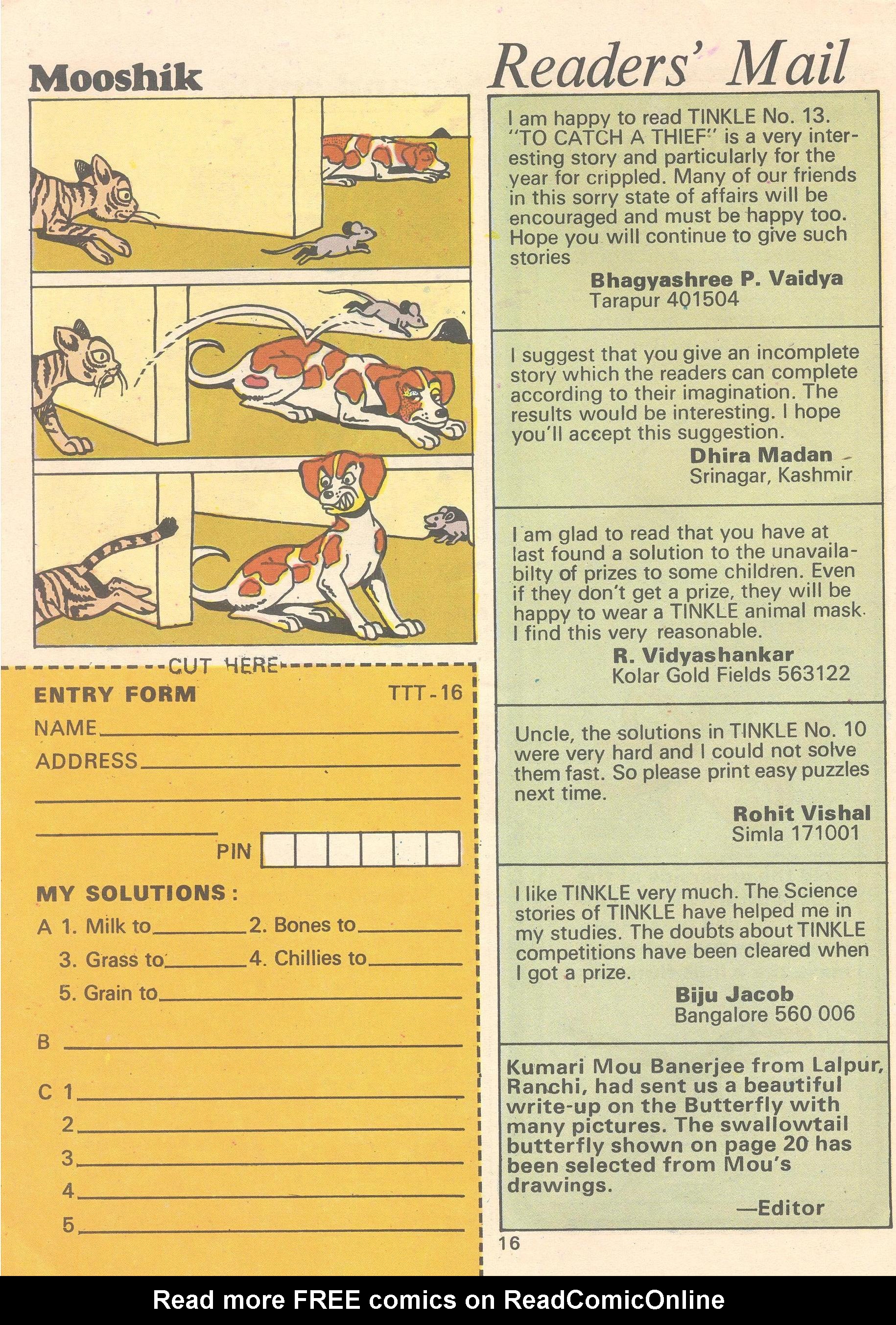 Read online Tinkle comic -  Issue #16 - 18