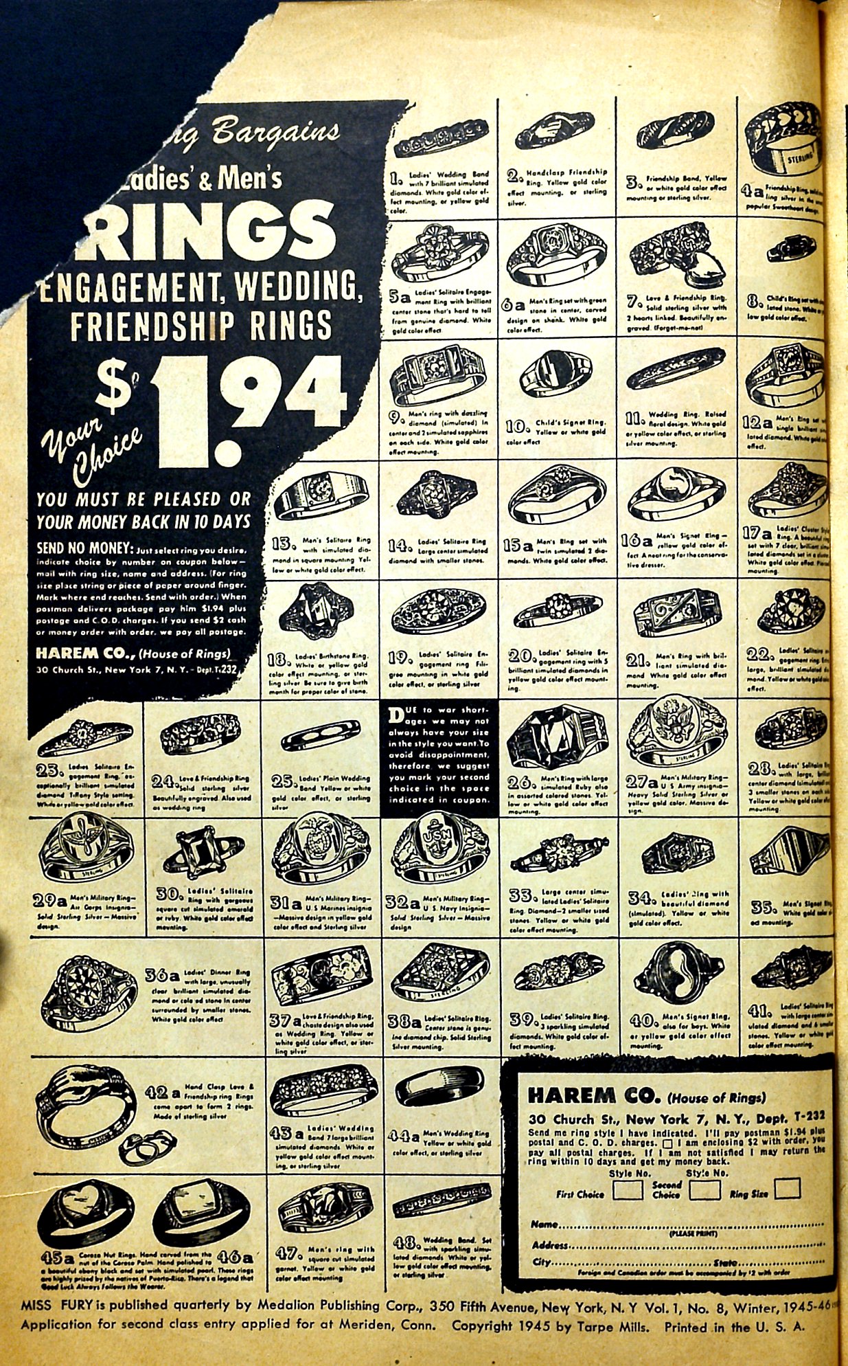 Read online Miss Fury (1942) comic -  Issue #8 - 3