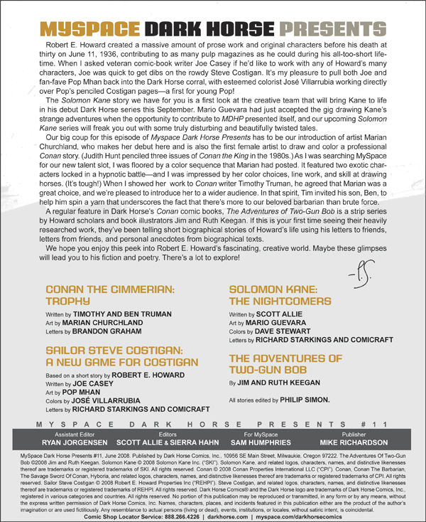 Read online MySpace Dark Horse Presents comic -  Issue #11 - 1