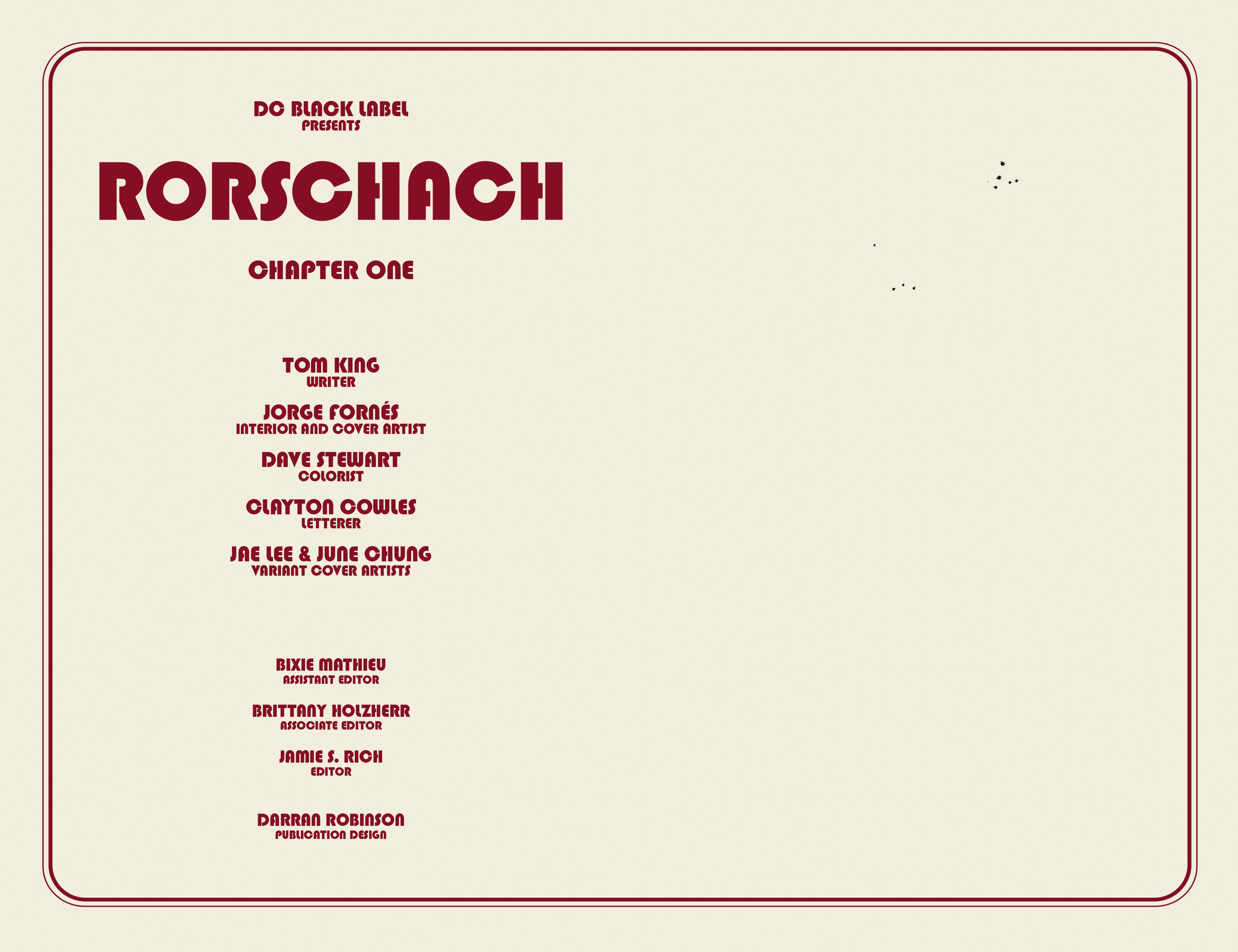 Read online Rorschach comic -  Issue #1 - 2