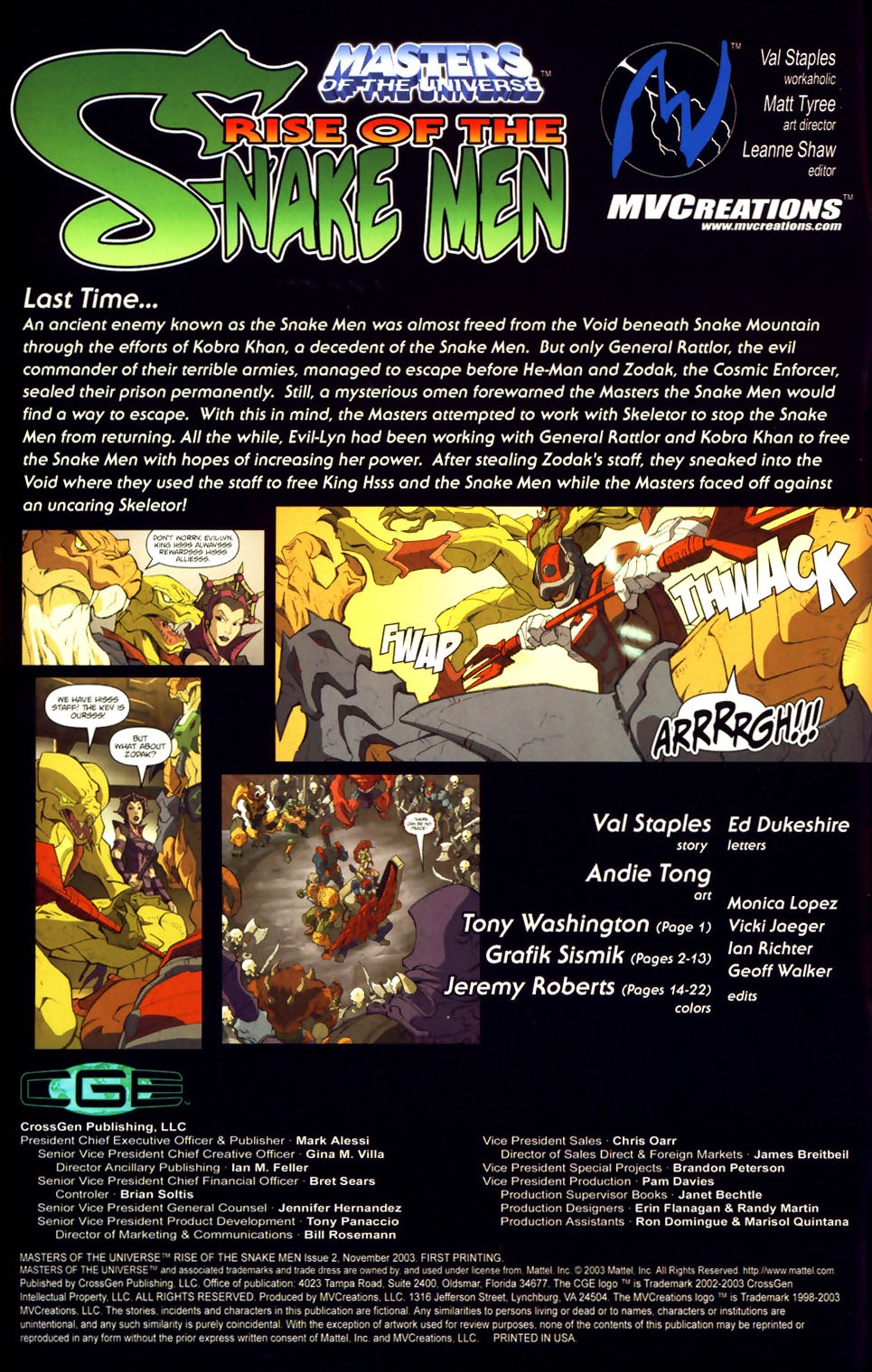 Read online Masters of the Universe Rise of the Snake Men comic -  Issue #2 - 2