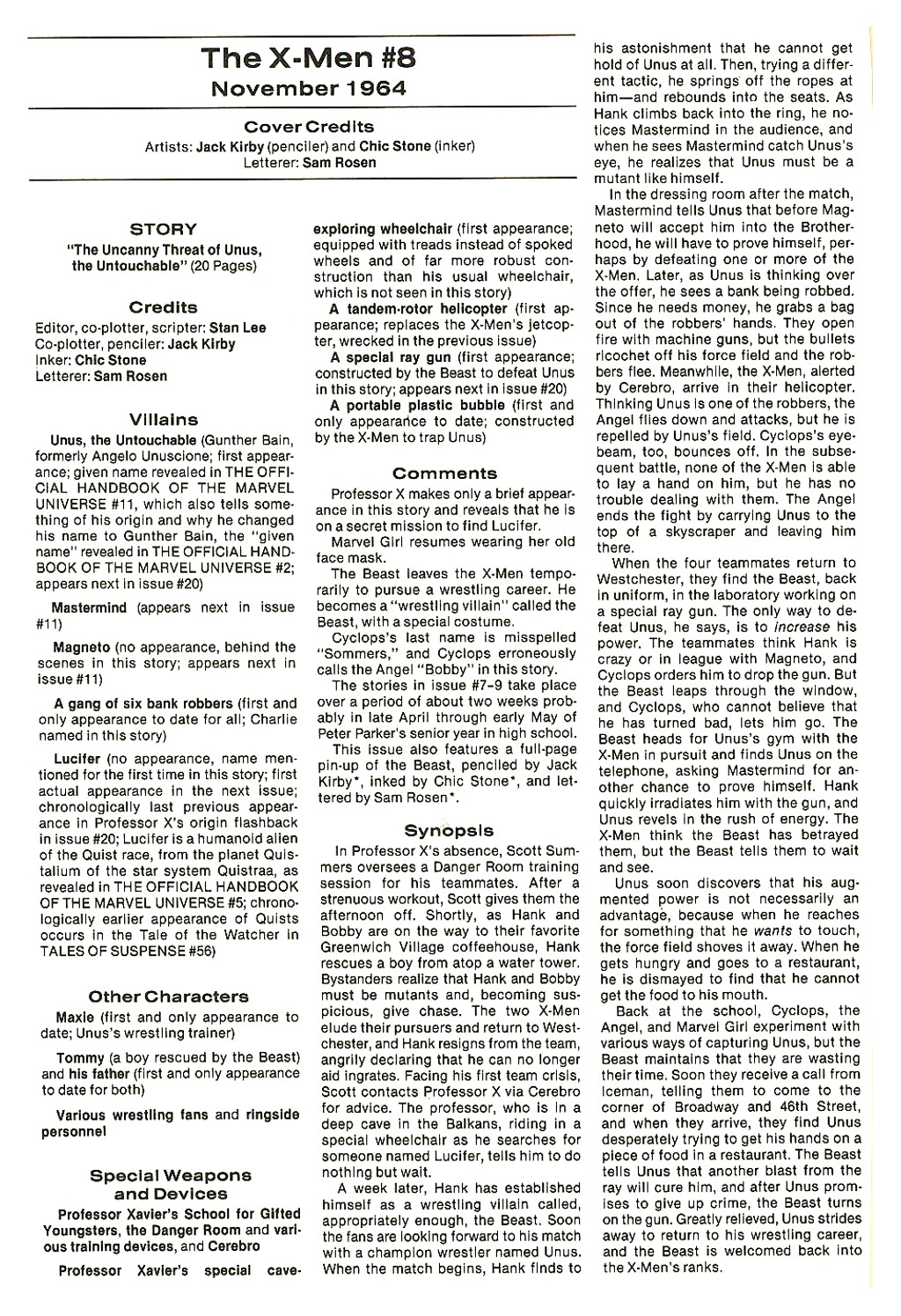 Read online The Official Marvel Index To The X-Men comic -  Issue #1 - 18