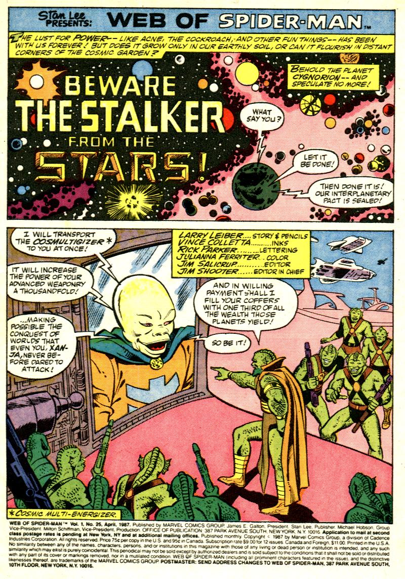 Read online Web of Spider-Man (1985) comic -  Issue #25 - 2