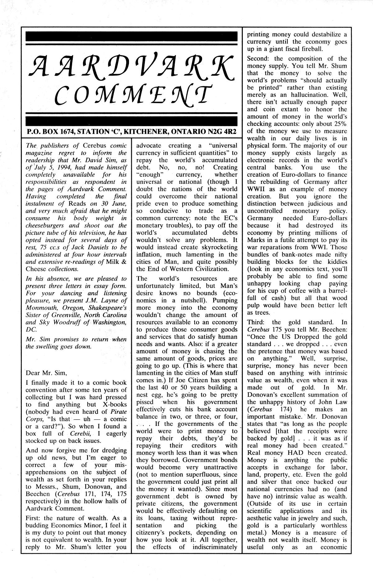 Read online Cerebus comic -  Issue #186 - 23