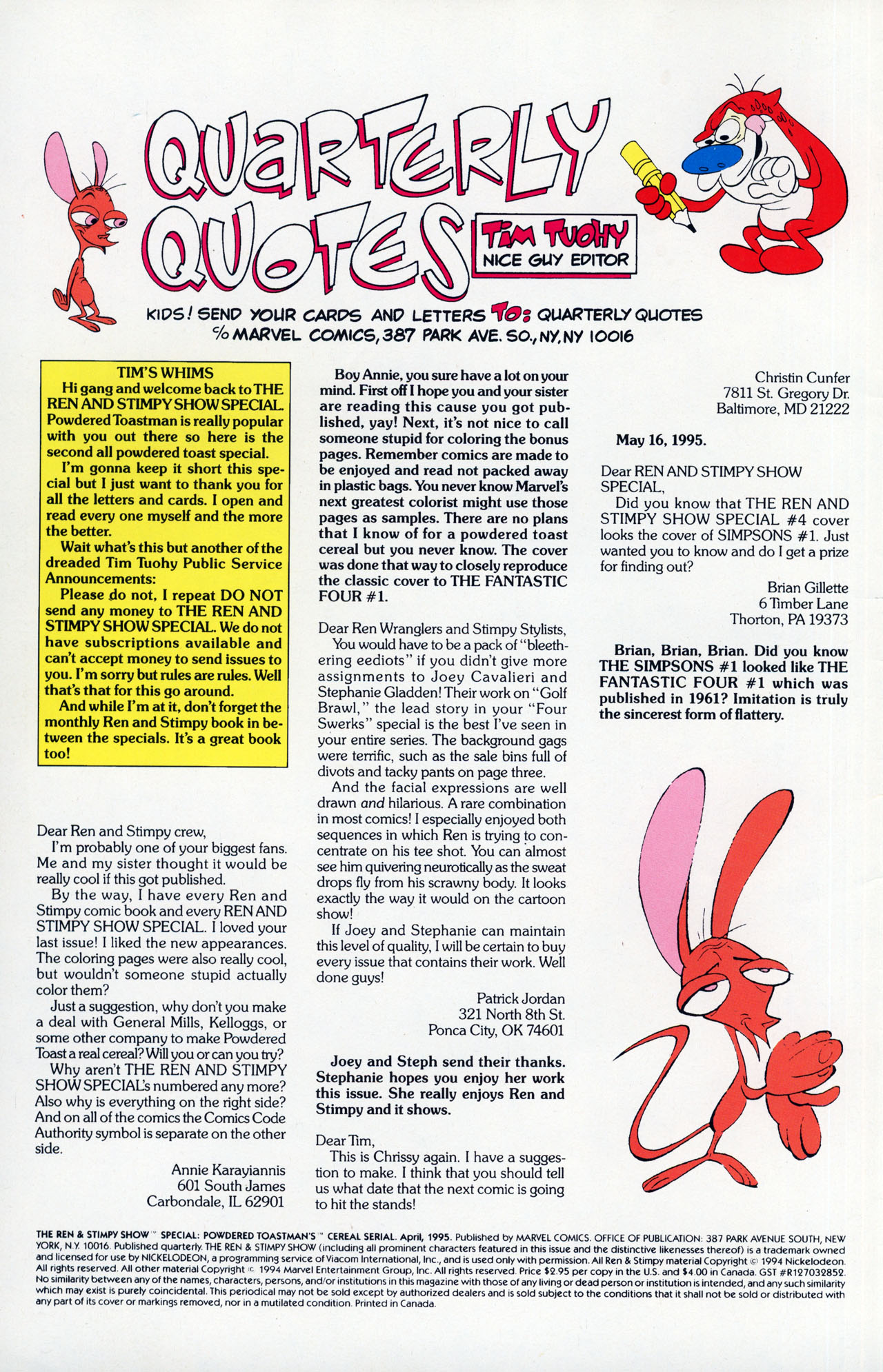 Read online The Ren & Stimpy Show Special: Powdered Toastman's Cereal Serial comic -  Issue # Full - 2