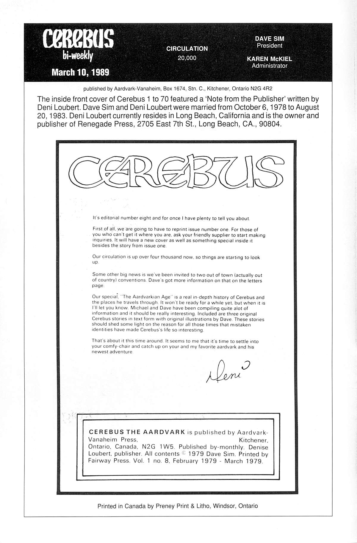 Read online Cerebus comic -  Issue #8 - 2