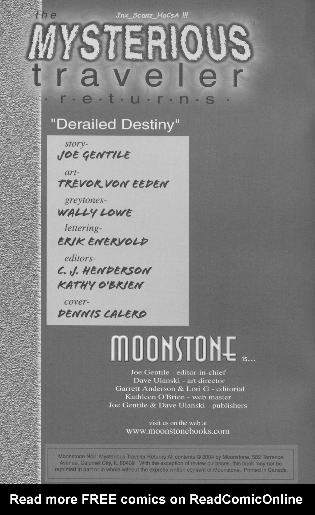 Read online Moonstone Noir: Mysterious Traveler Returns comic -  Issue # Full - 2