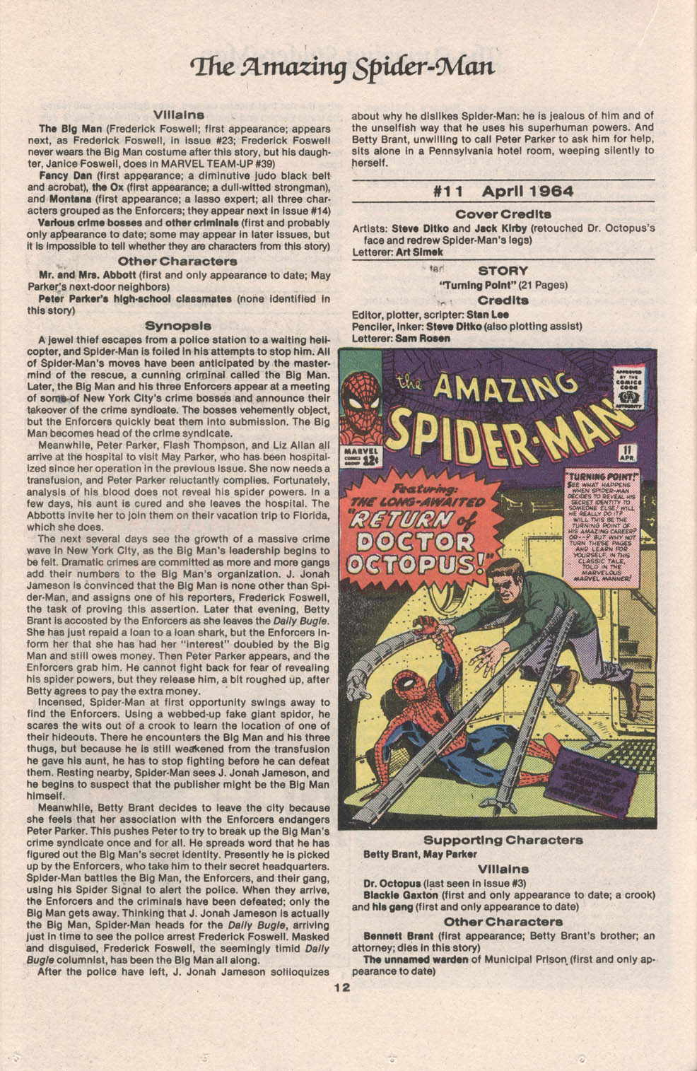 Read online The Official Marvel Index to The Amazing Spider-Man comic -  Issue #1 - 14