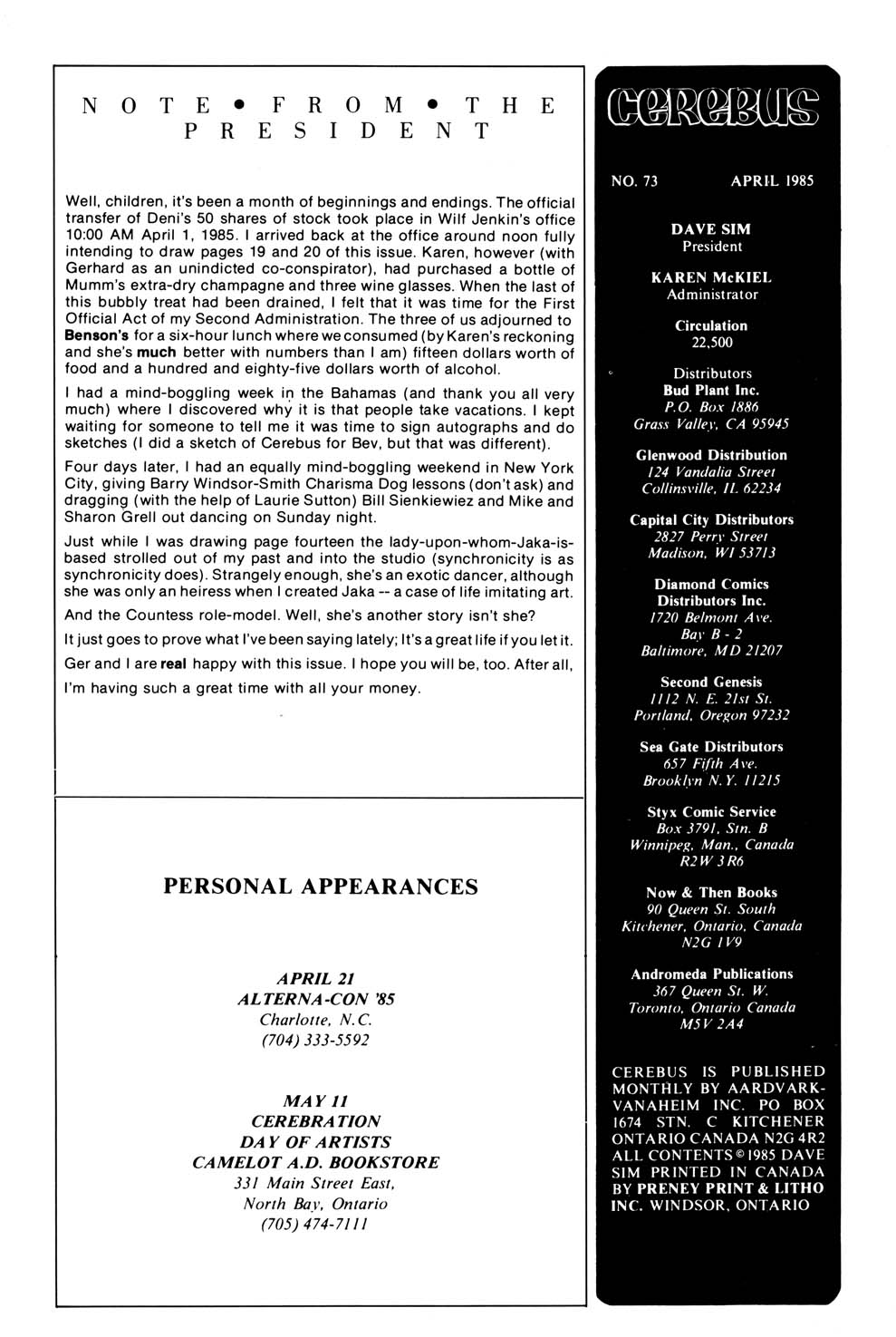 Cerebus Issue #73 #73 - English 2
