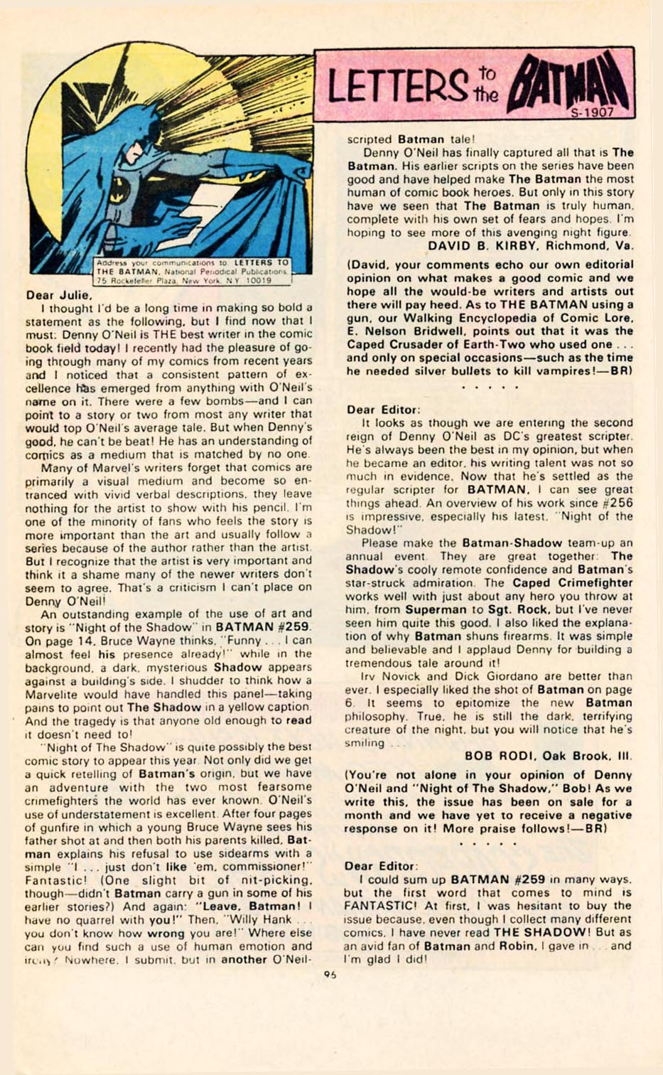 Read online Batman (1940) comic -  Issue #261 - 96