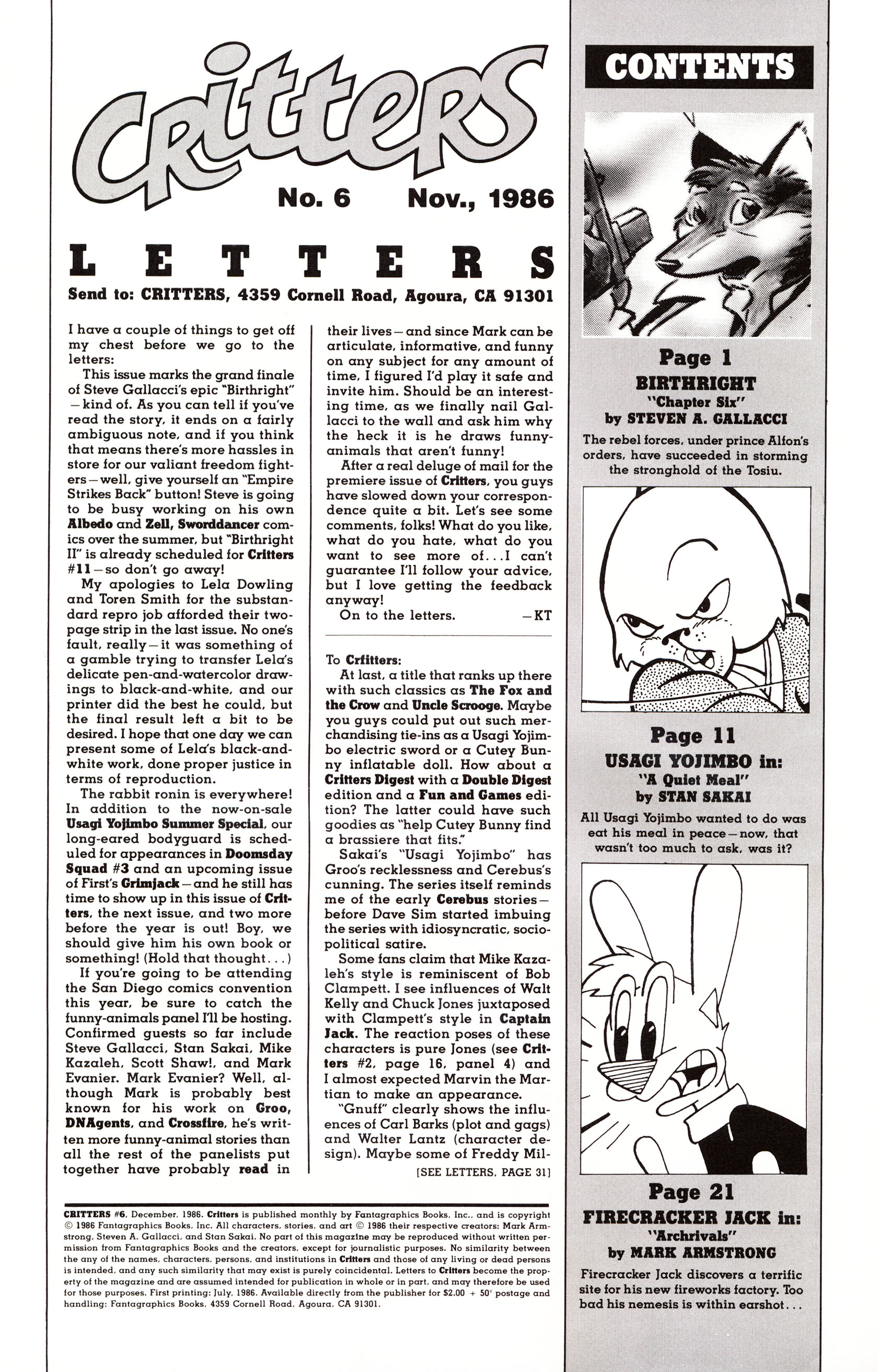 Read online Critters comic -  Issue #6 - 2