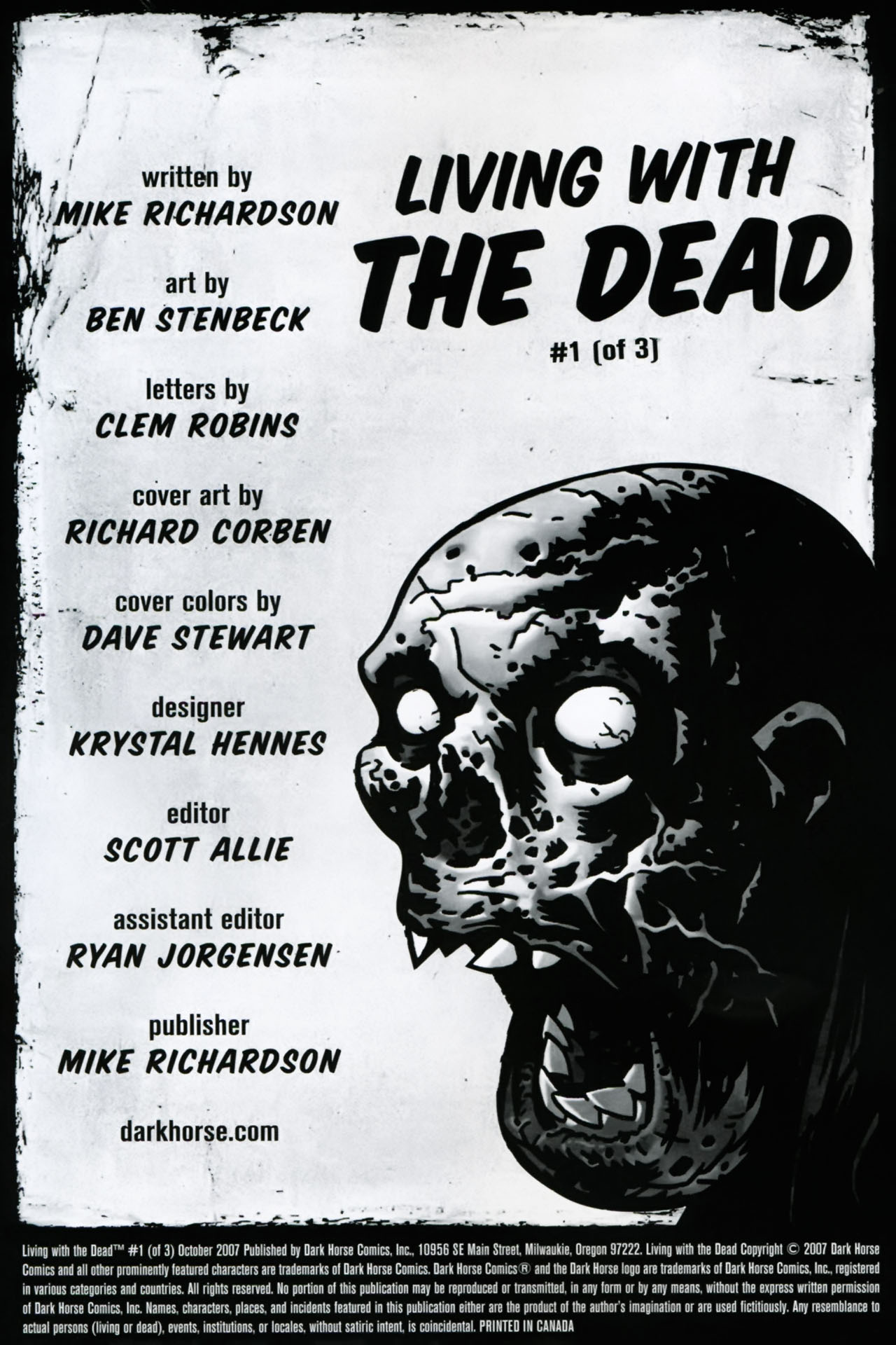 Read online Living With The Dead comic -  Issue #1 - 2