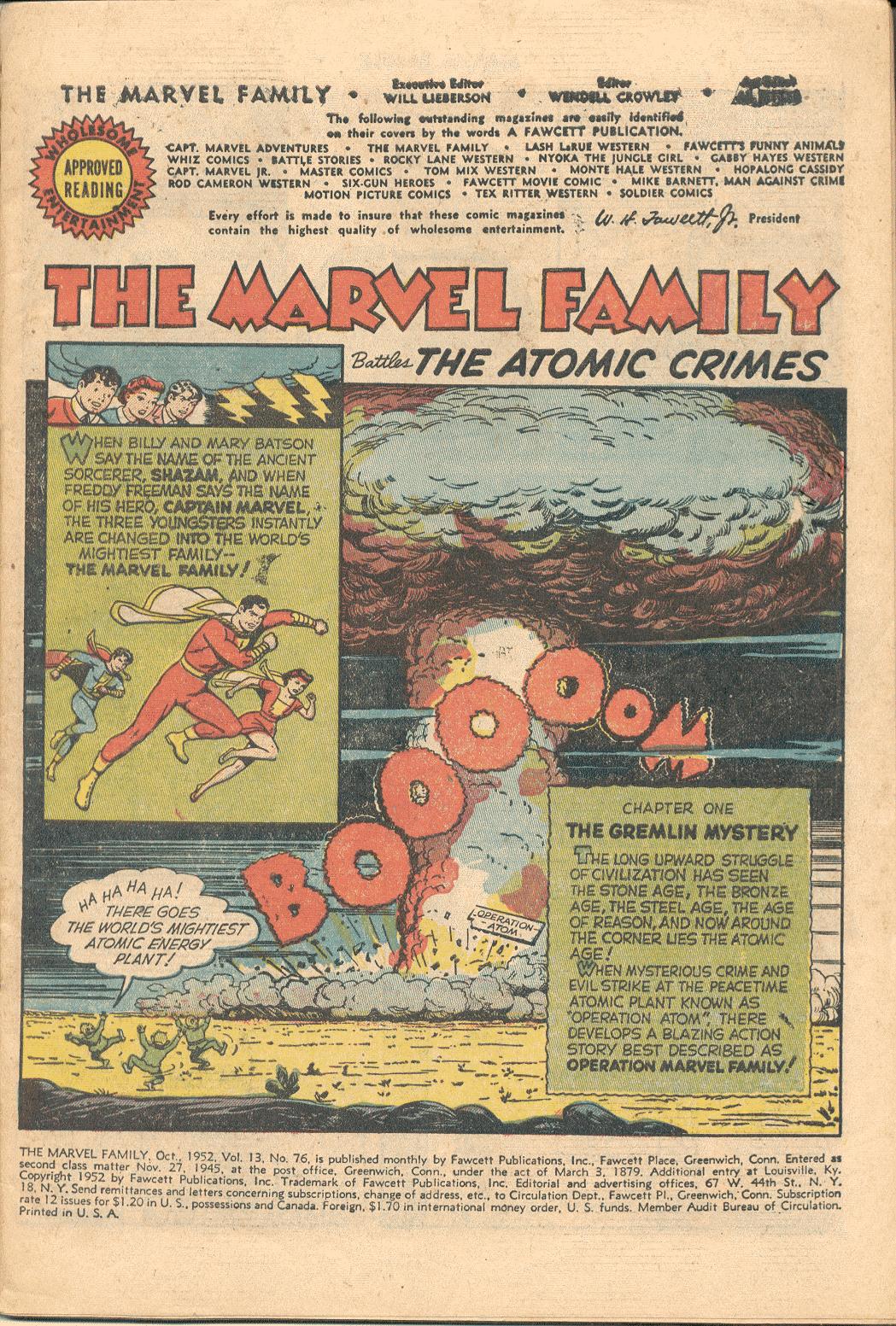 Read online The Marvel Family comic -  Issue #76 - 3