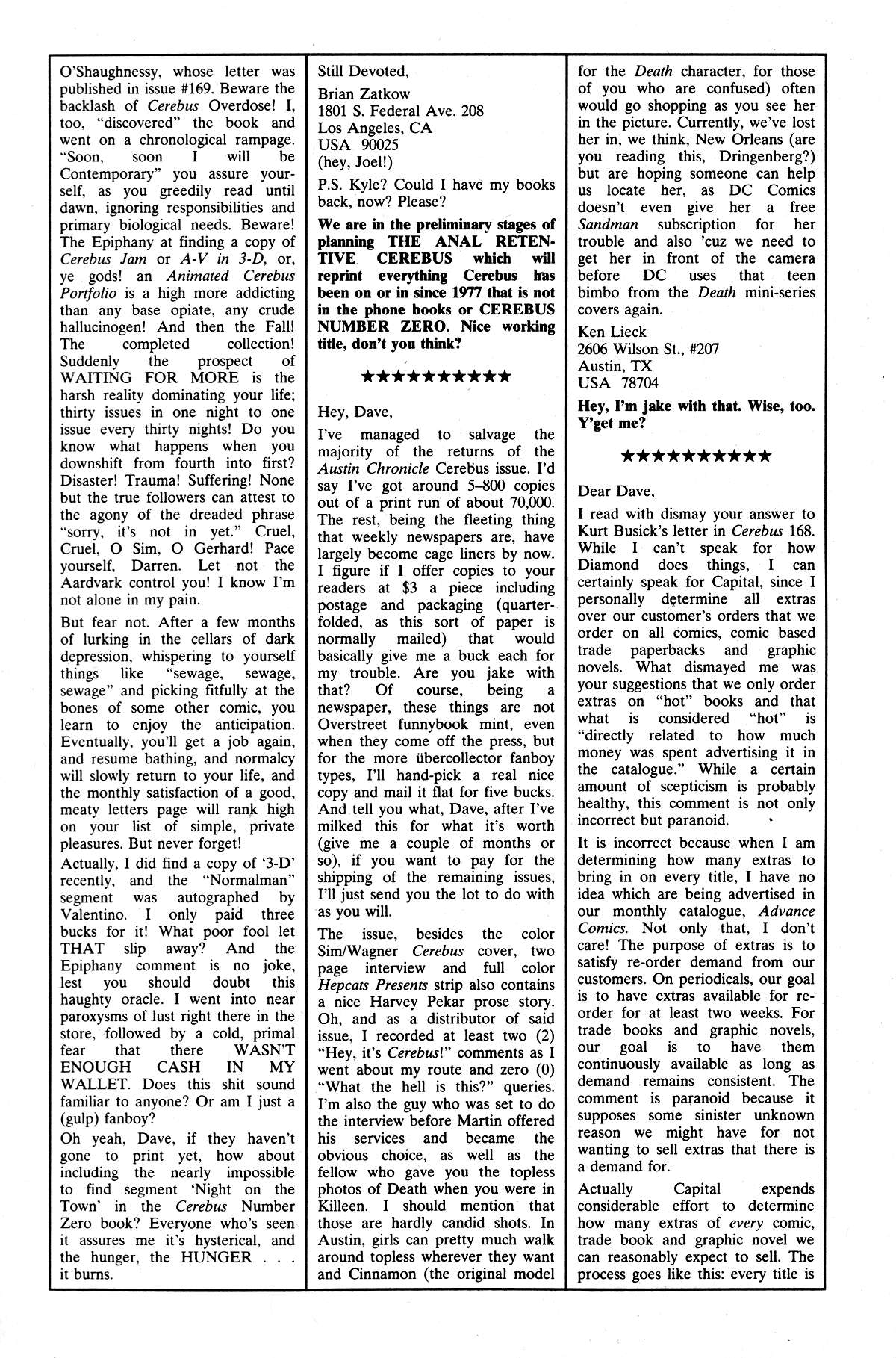 Read online Cerebus comic -  Issue #172 - 21