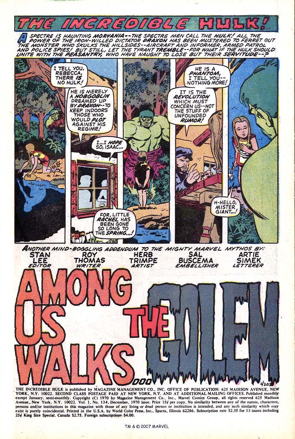 Read online The Incredible Hulk (1968) comic -  Issue #134 - 3