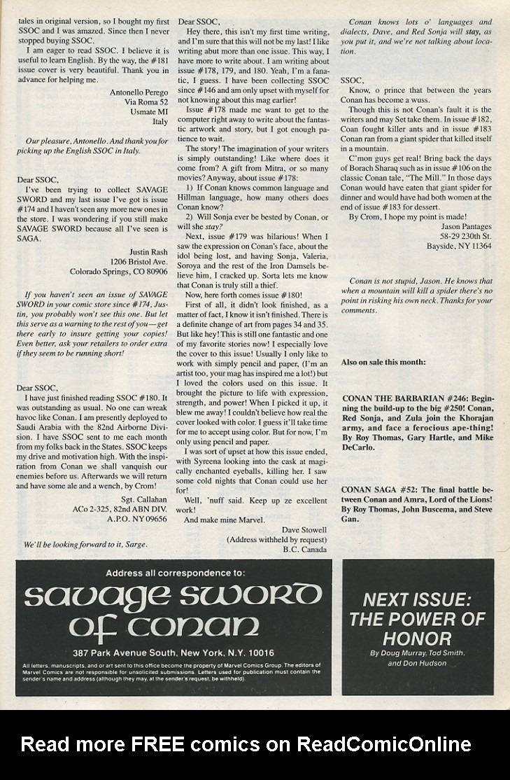 Read online The Savage Sword Of Conan comic -  Issue #187 - 65