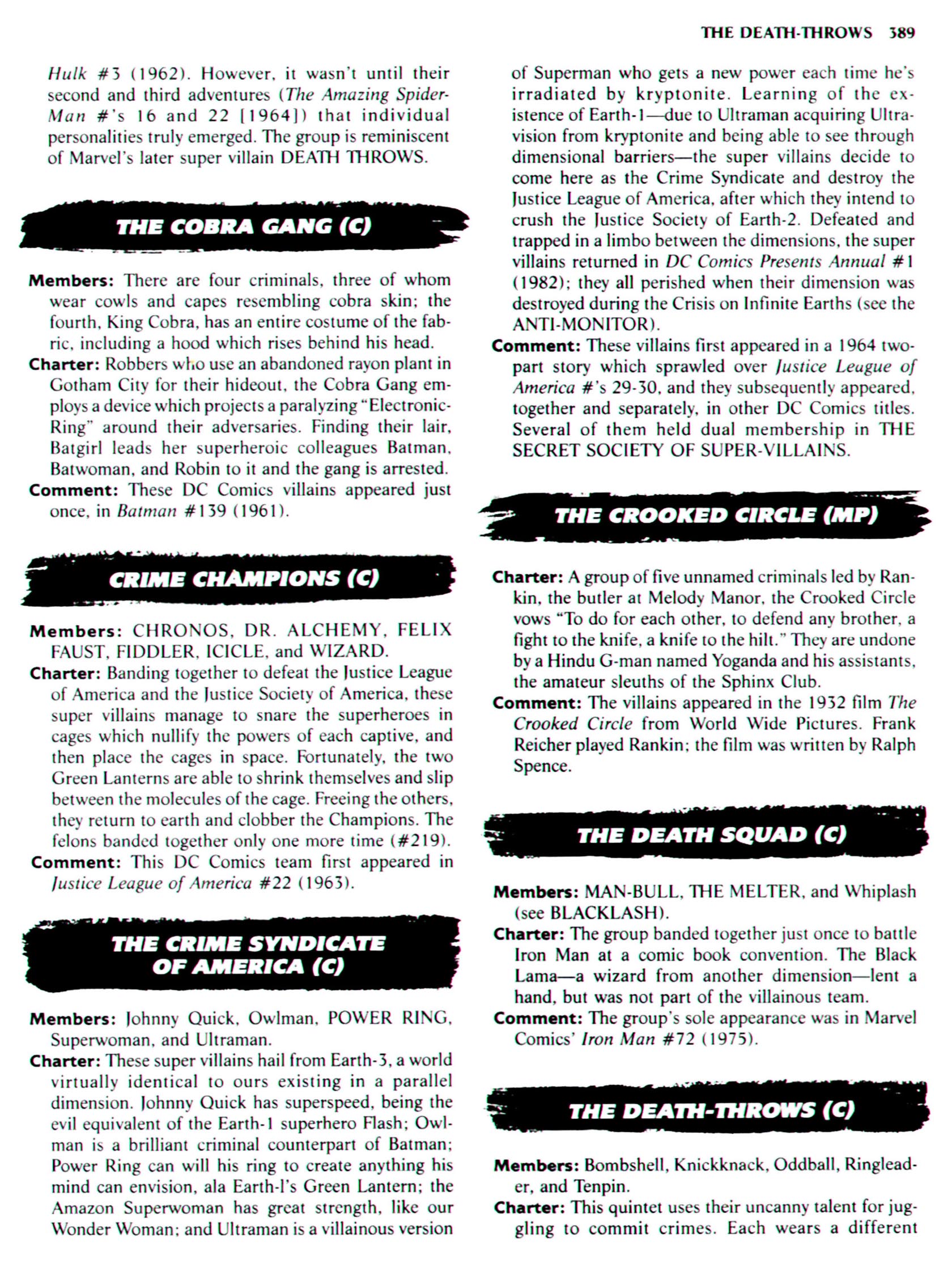 Read online The Encyclopedia of Super Villains comic -  Issue # TPB (Part 2) - 179