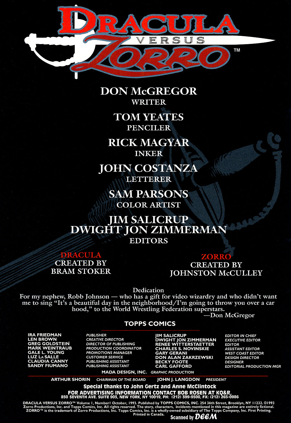 Read online Dracula Versus Zorro comic -  Issue #1 - 2