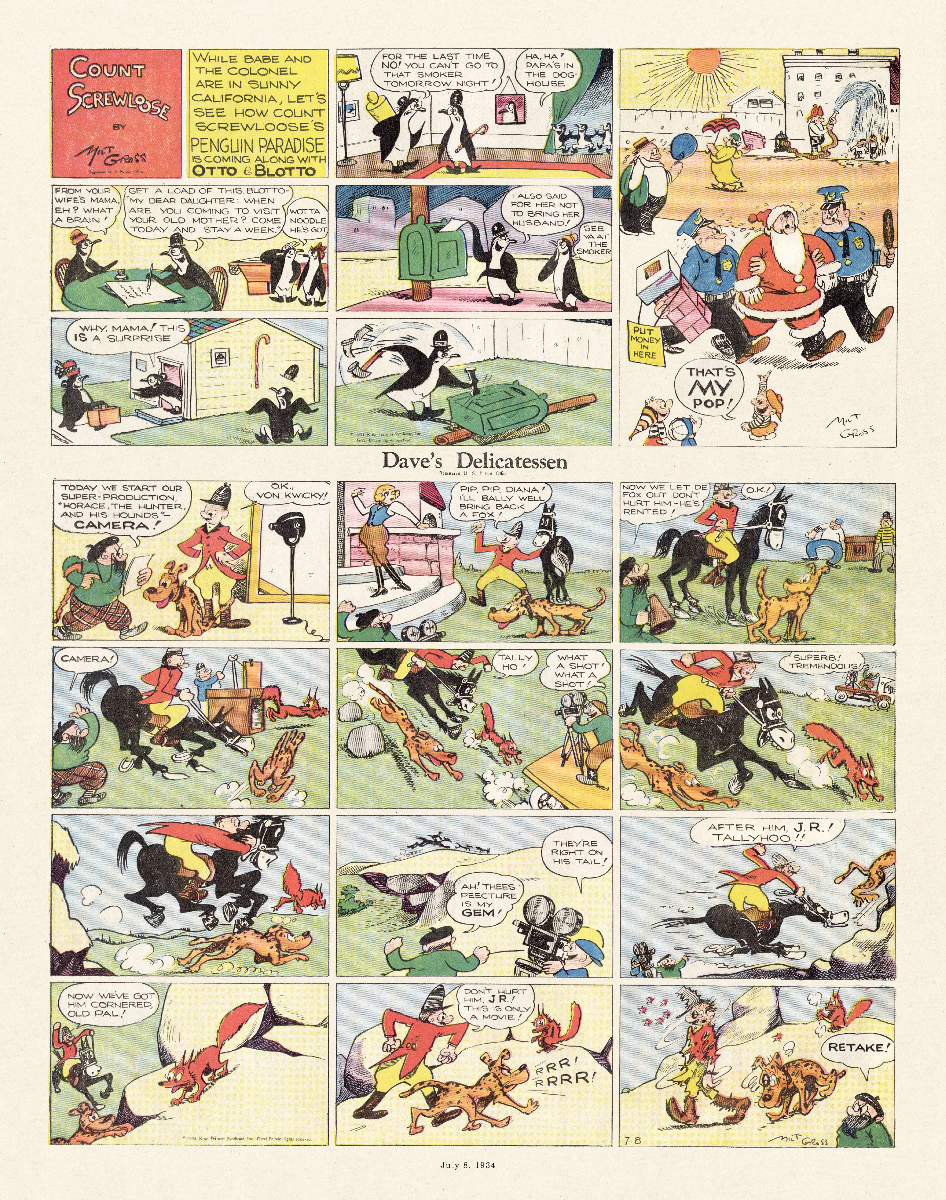 Read online Gross Exaggerations: The Meshuga Comic Strips of Milt Gross comic -  Issue # TPB - 134