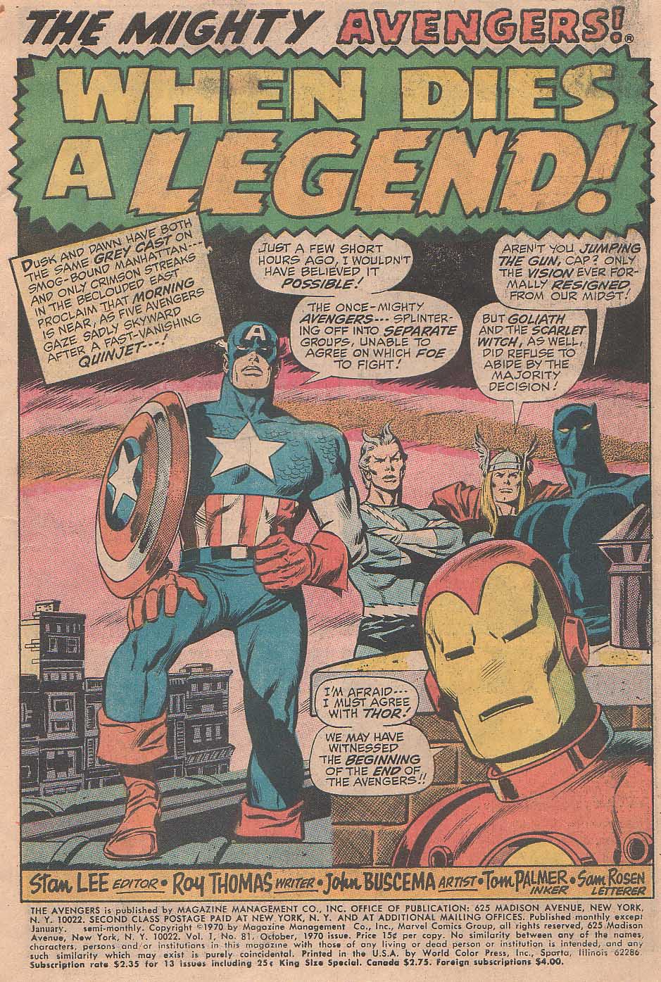 Read online The Avengers (1963) comic -  Issue #81 - 2