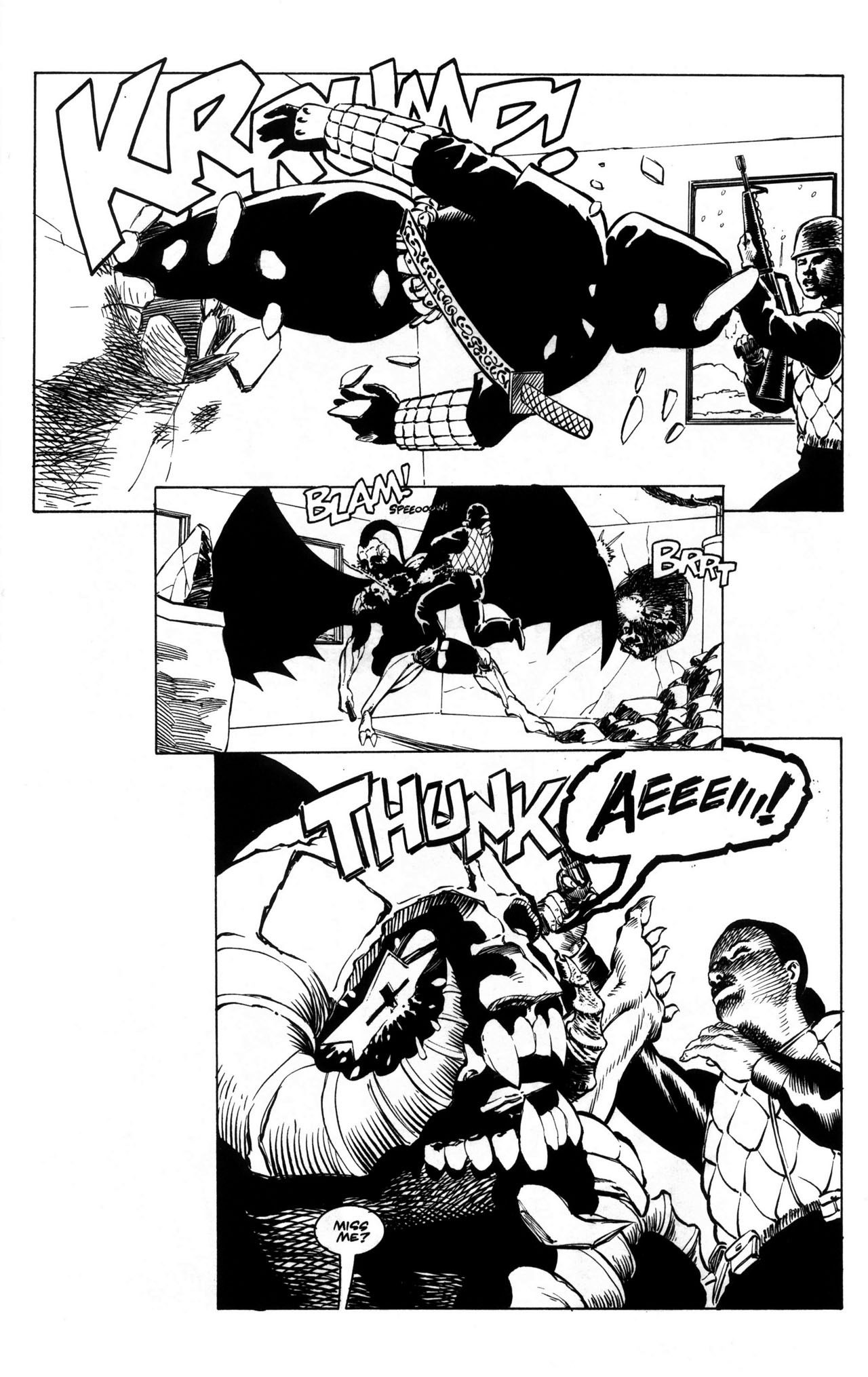 Read online Warrior Nun: Black & White comic -  Issue #5 - 12