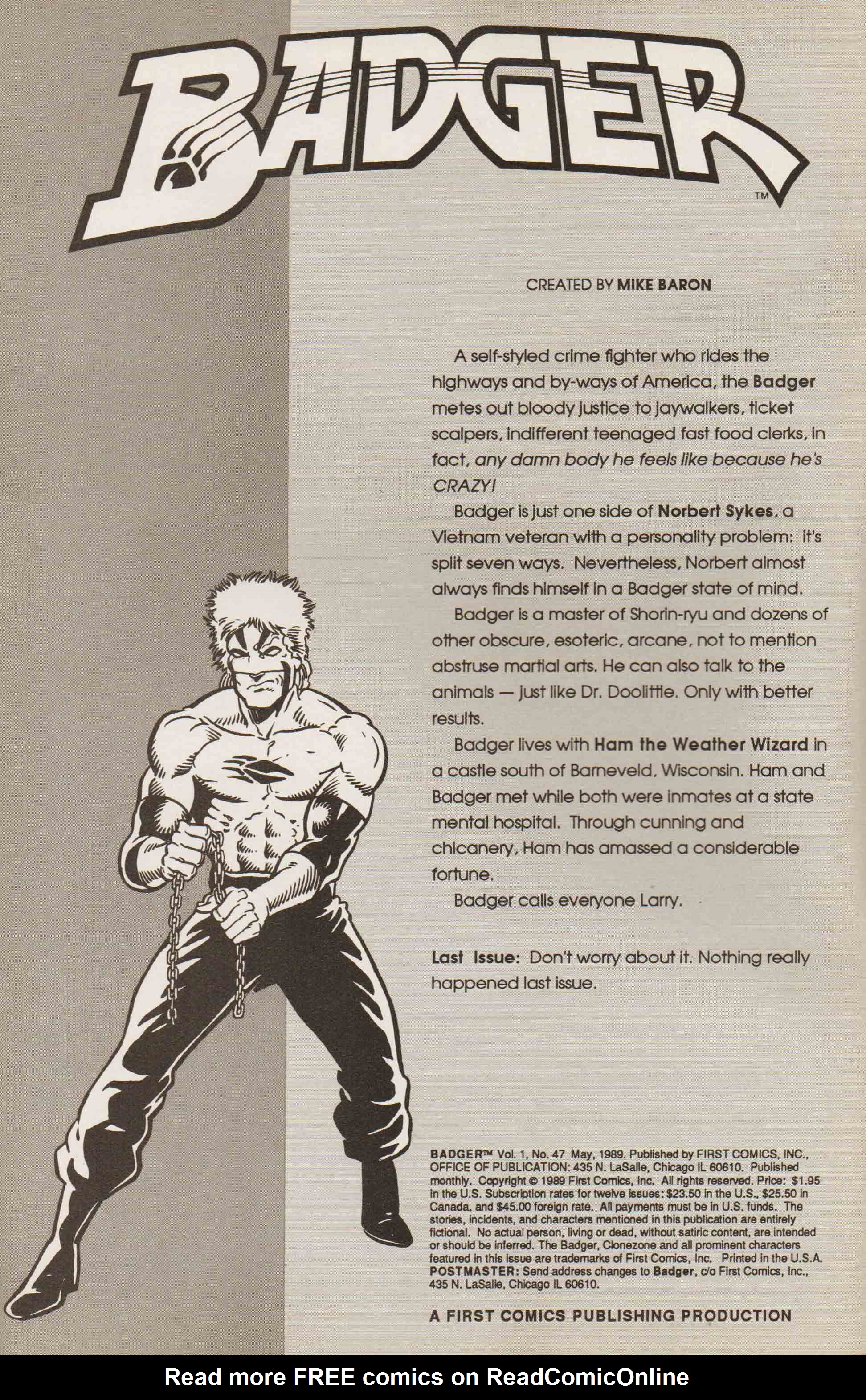 Read online The Badger comic -  Issue #47 - 2