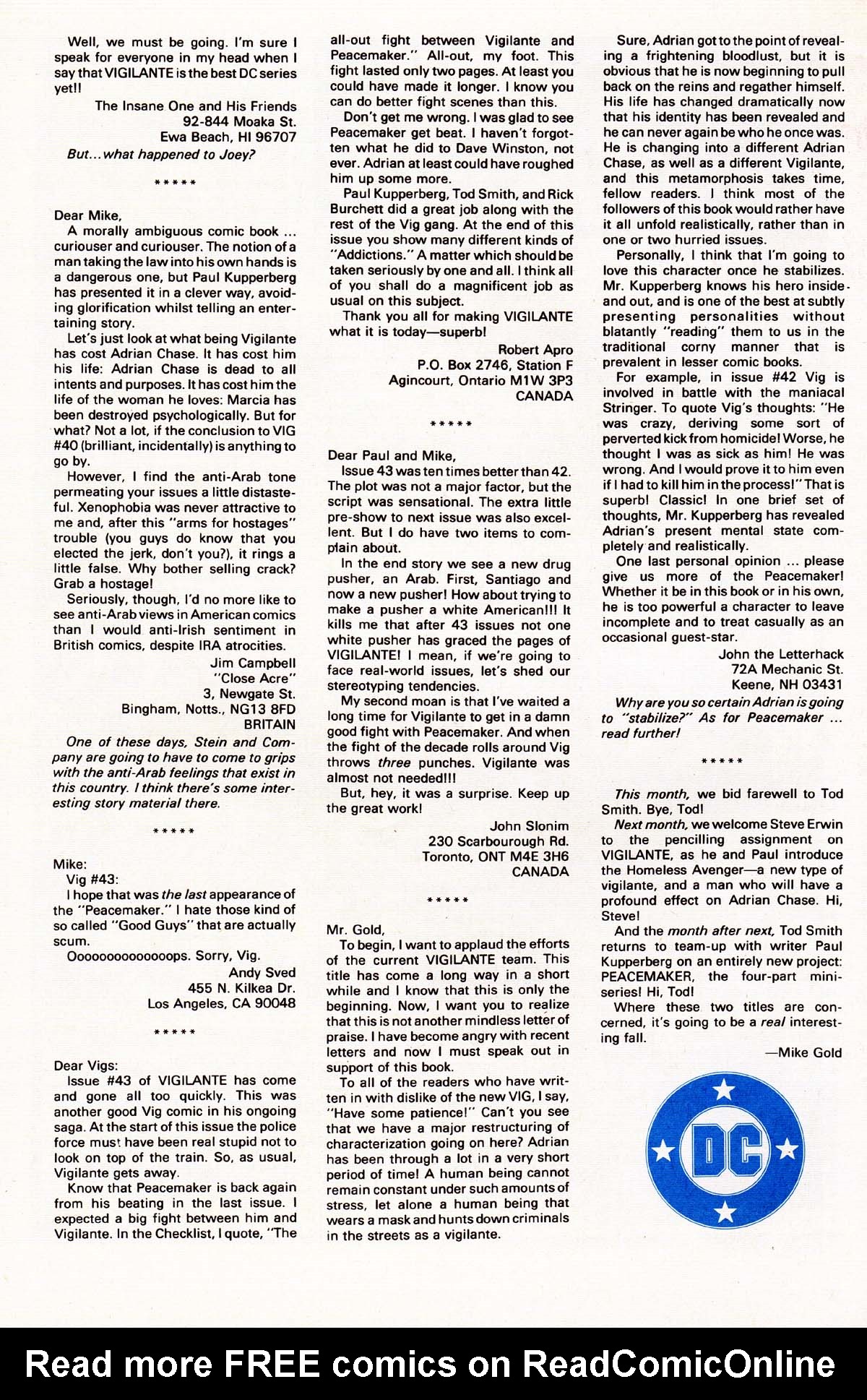 Read online Vigilante (1983) comic -  Issue #47 - 31