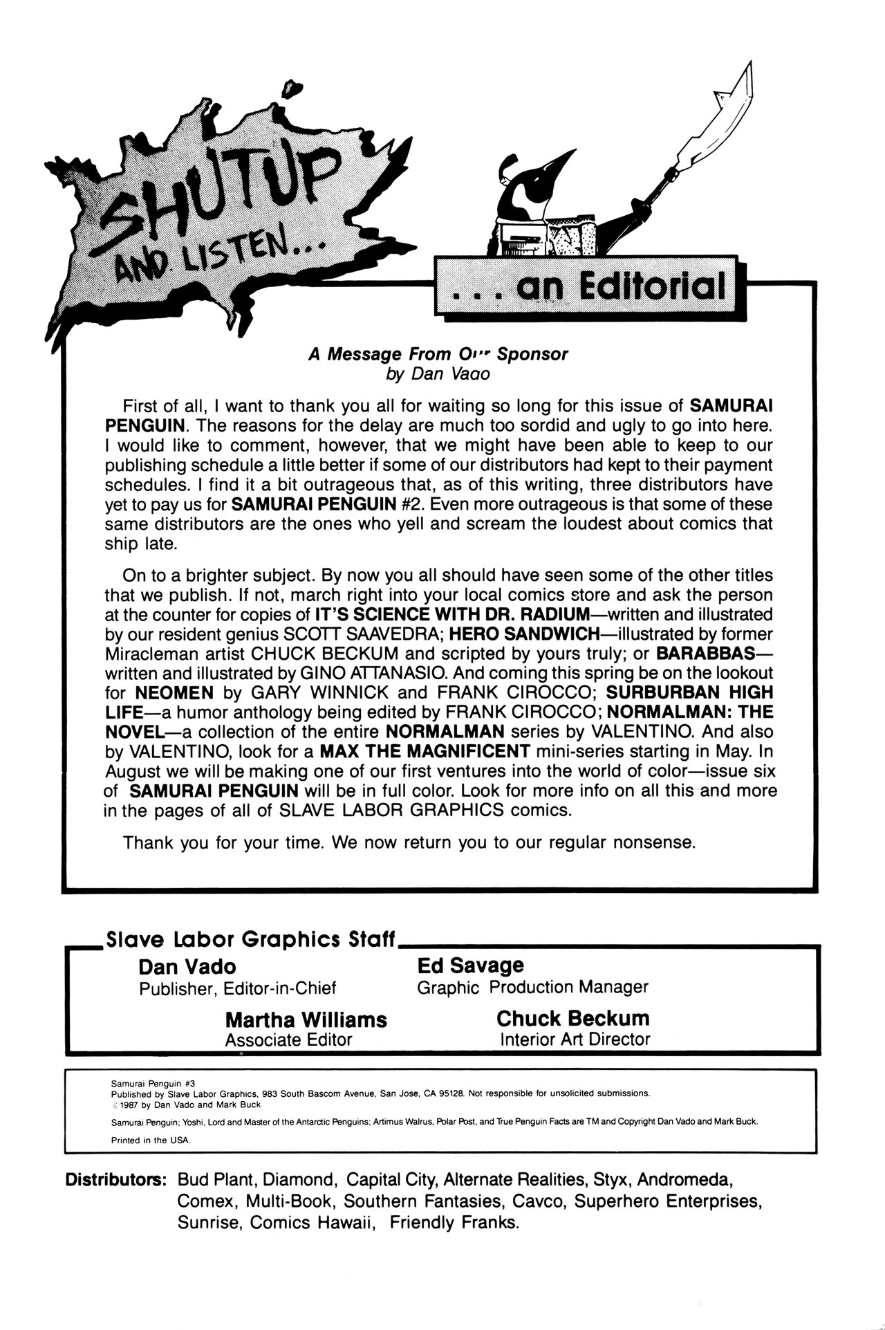 Read online Samurai Penguin comic -  Issue #3 - 2