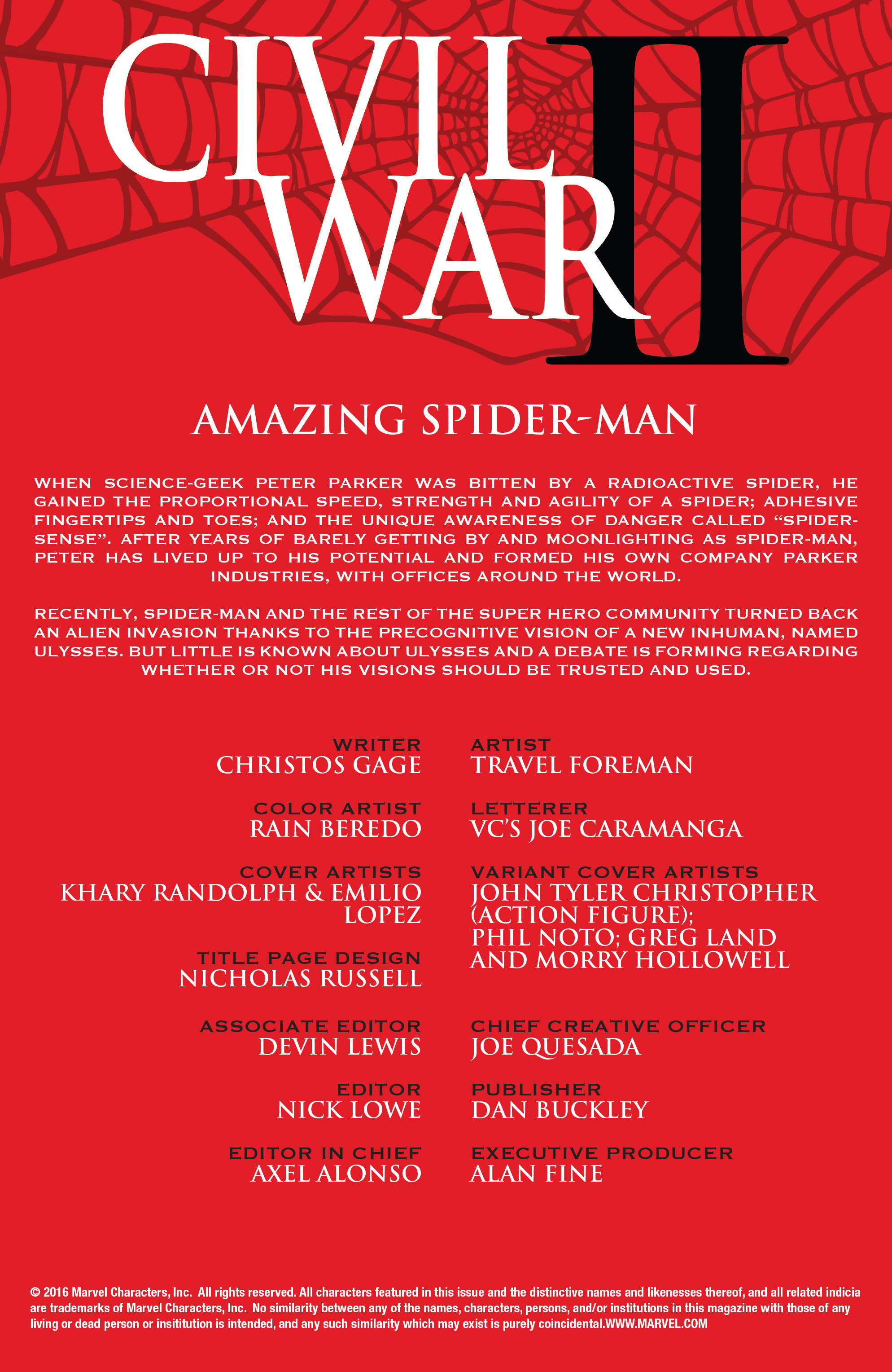 Read online Civil War II: Amazing Spider-Man comic -  Issue #1 - 2