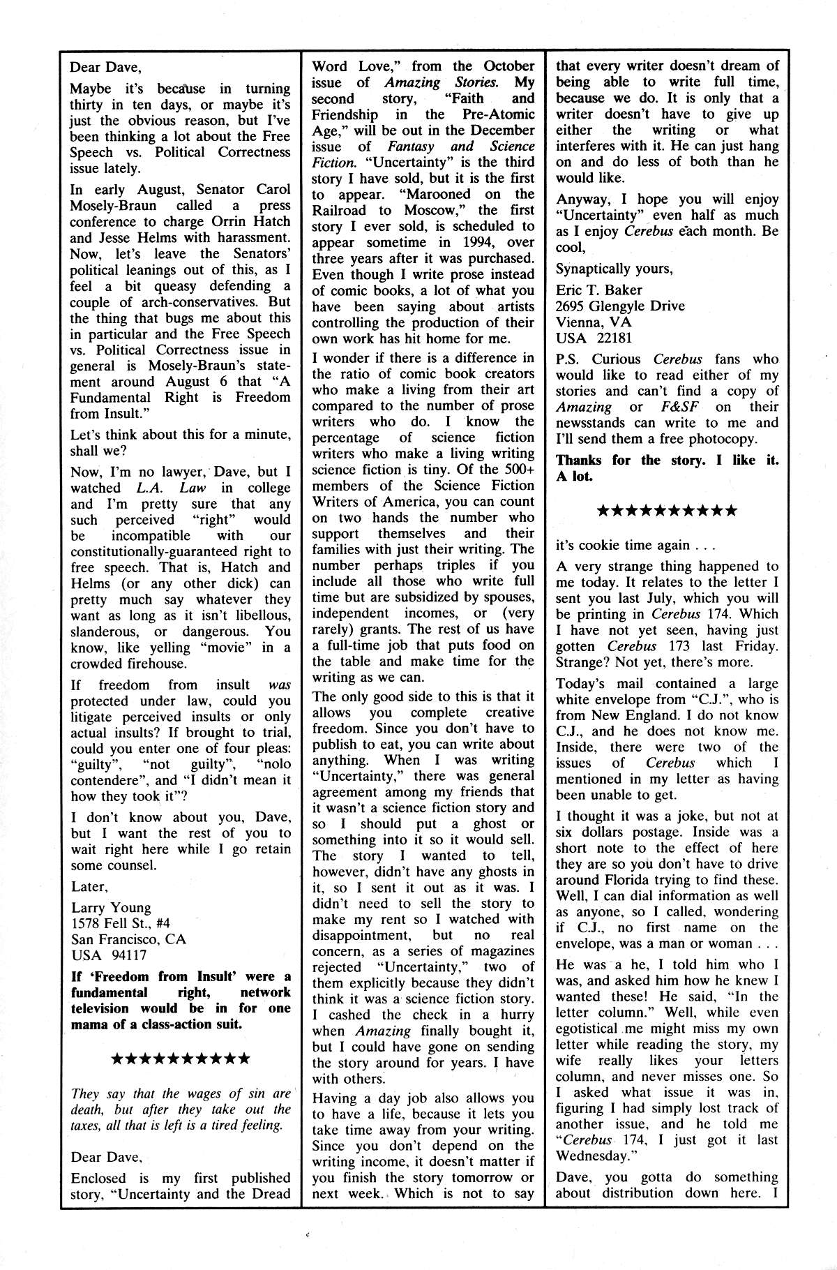 Read online Cerebus comic -  Issue #178 - 19