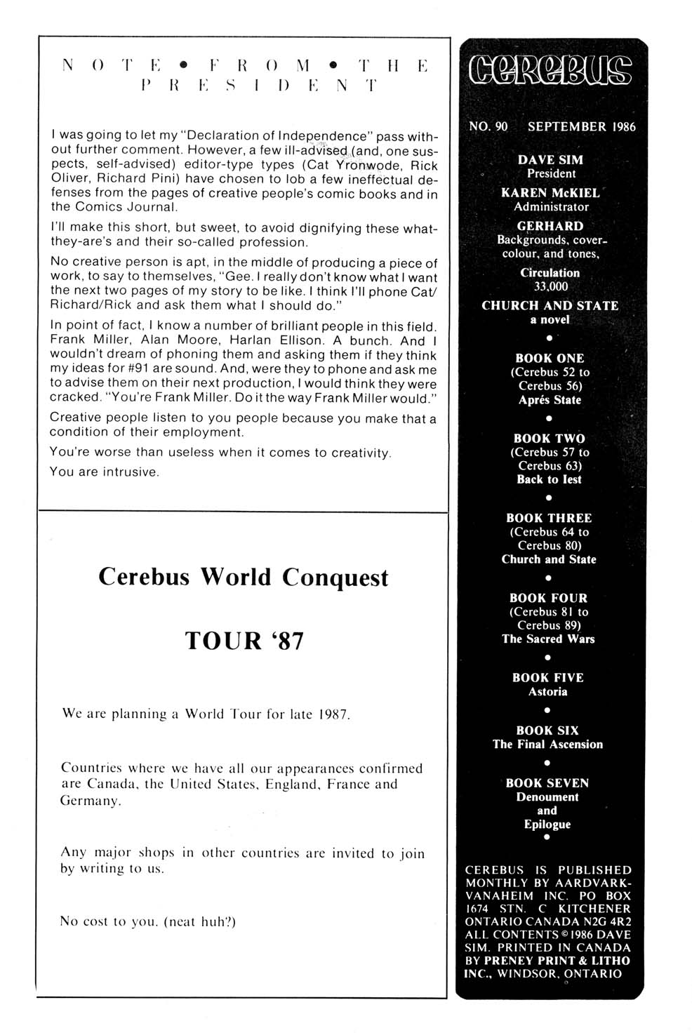 Read online Cerebus comic -  Issue #90 - 2