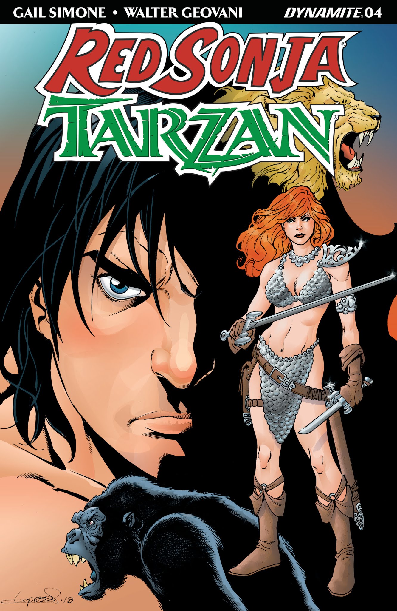 Read online Red Sonja/Tarzan comic -  Issue #4 - 1