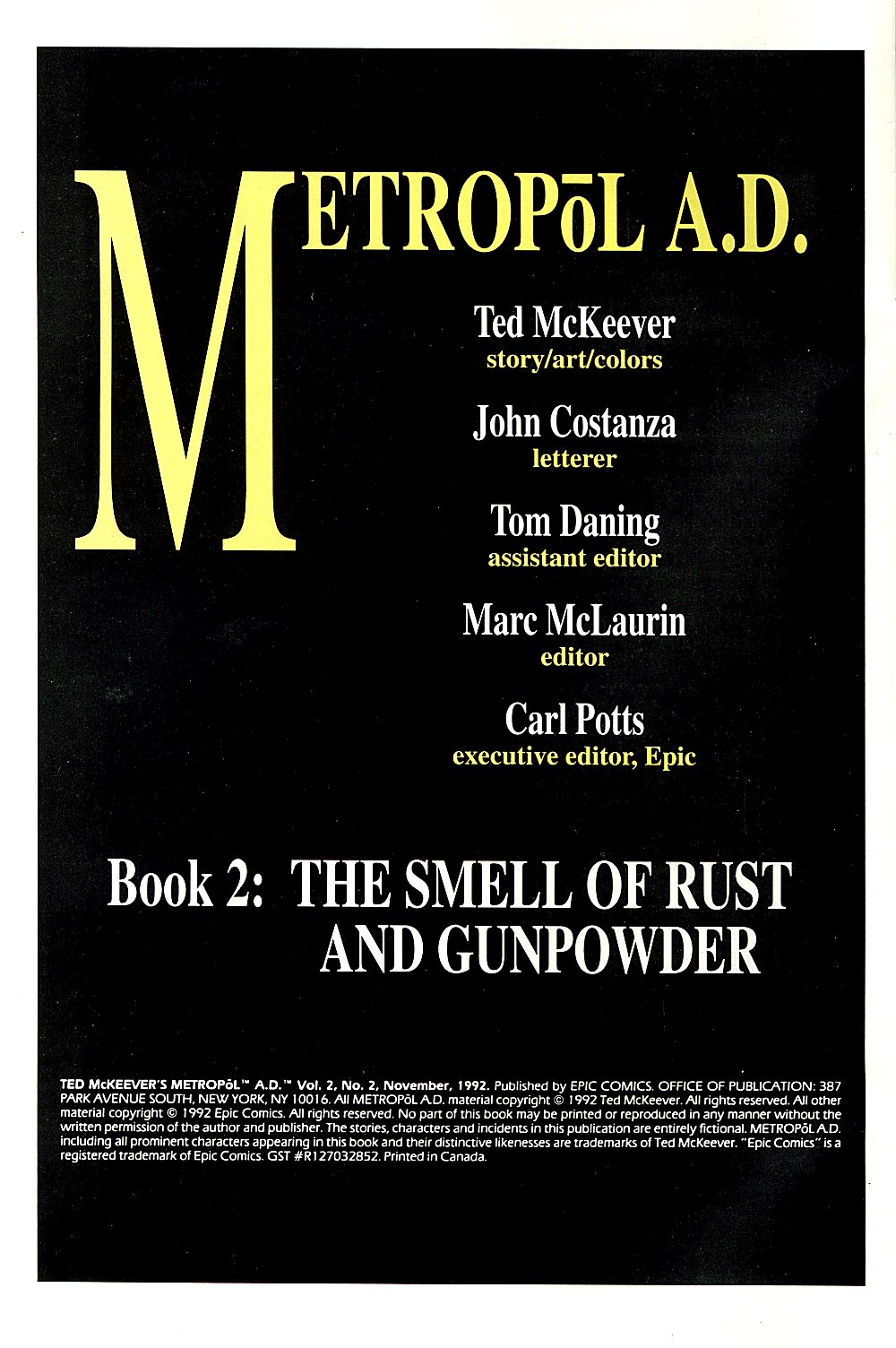 Read online Ted McKeever's Metropol AD comic -  Issue #2 - 2