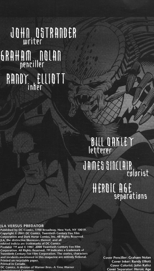 Read online JLA Versus Predator comic -  Issue # Full - 2