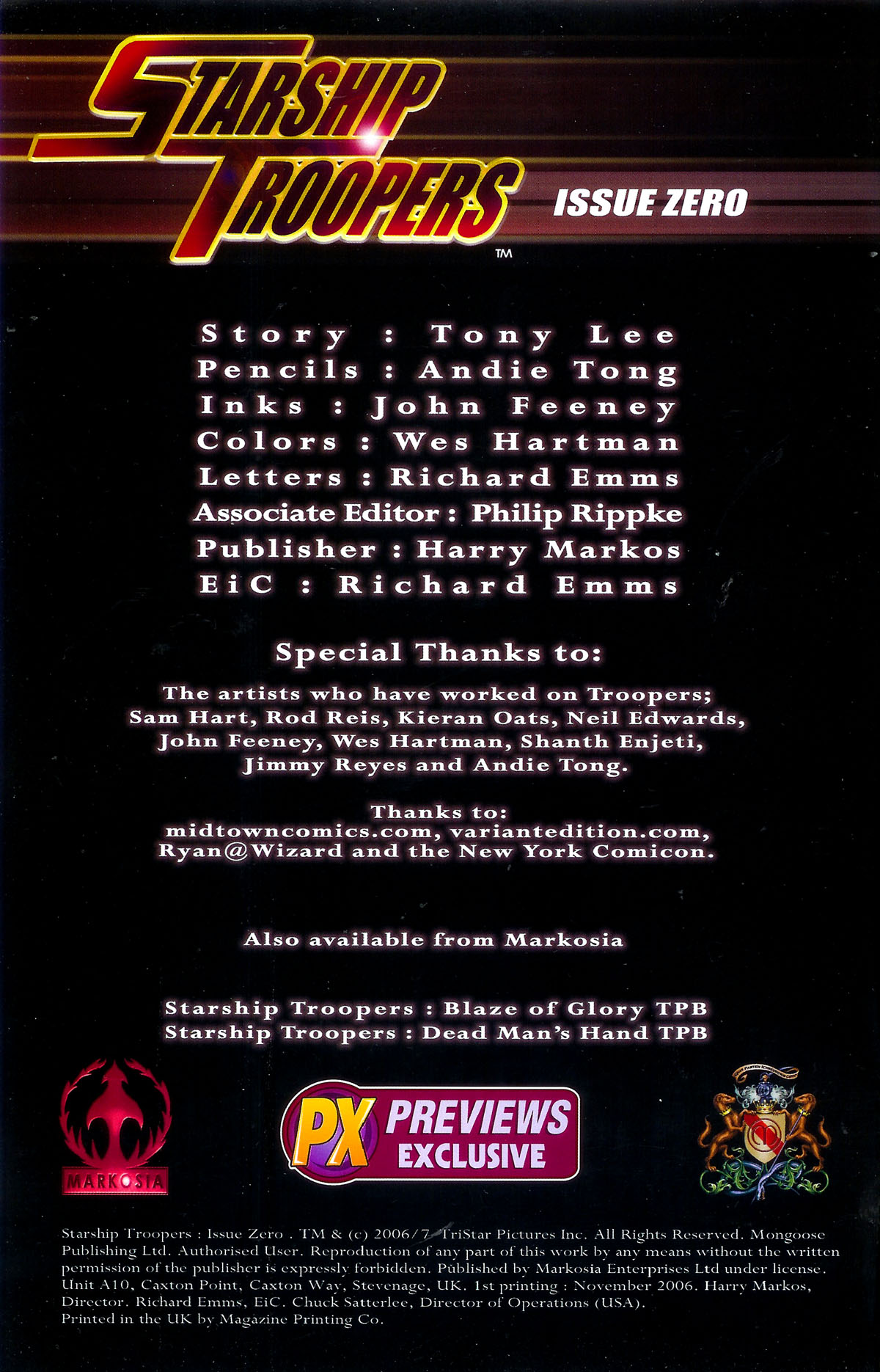 Read online Starship Troopers (2007) comic -  Issue #0 - 2