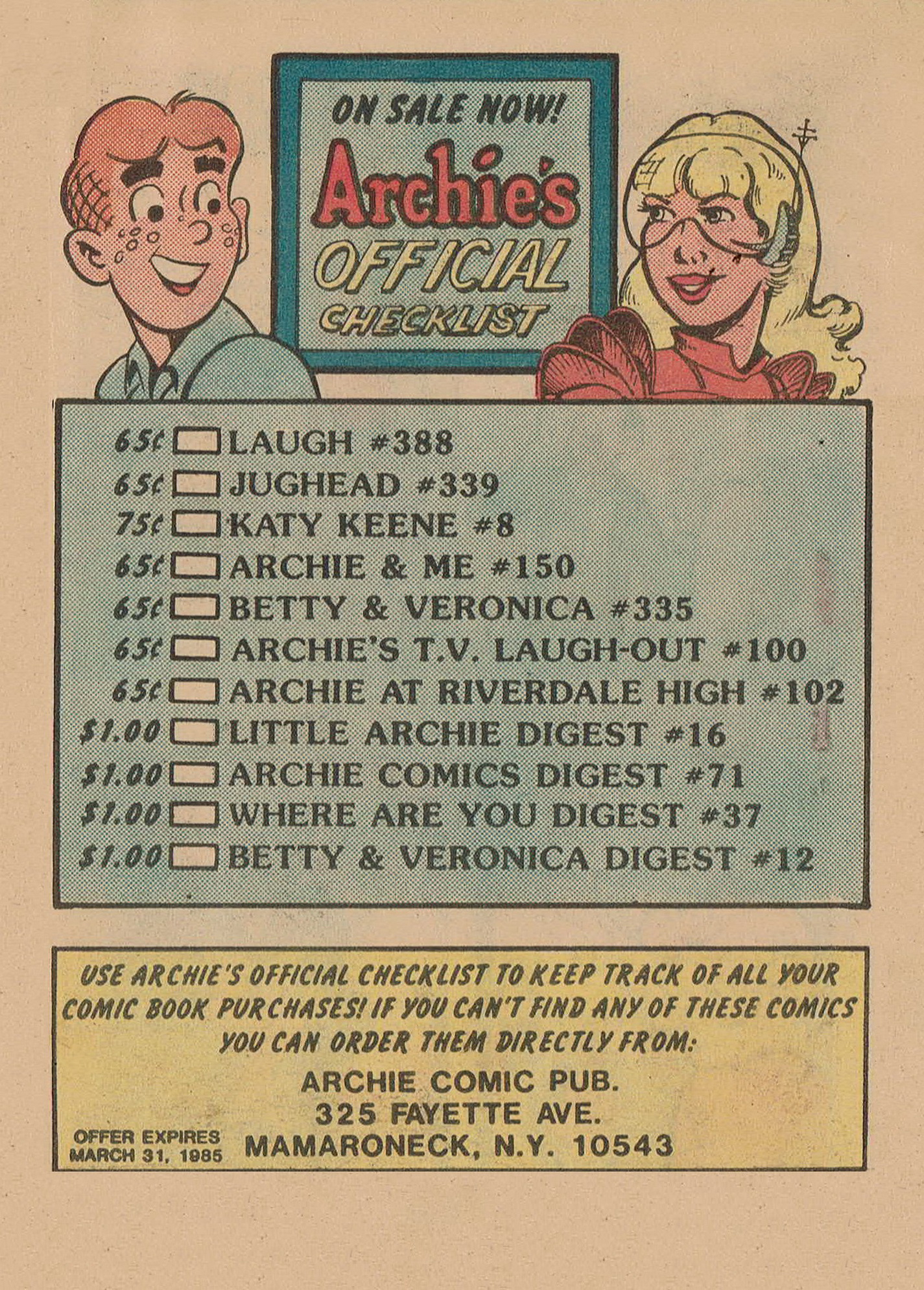 Read online Archie Digest Magazine comic -  Issue #71 - 127