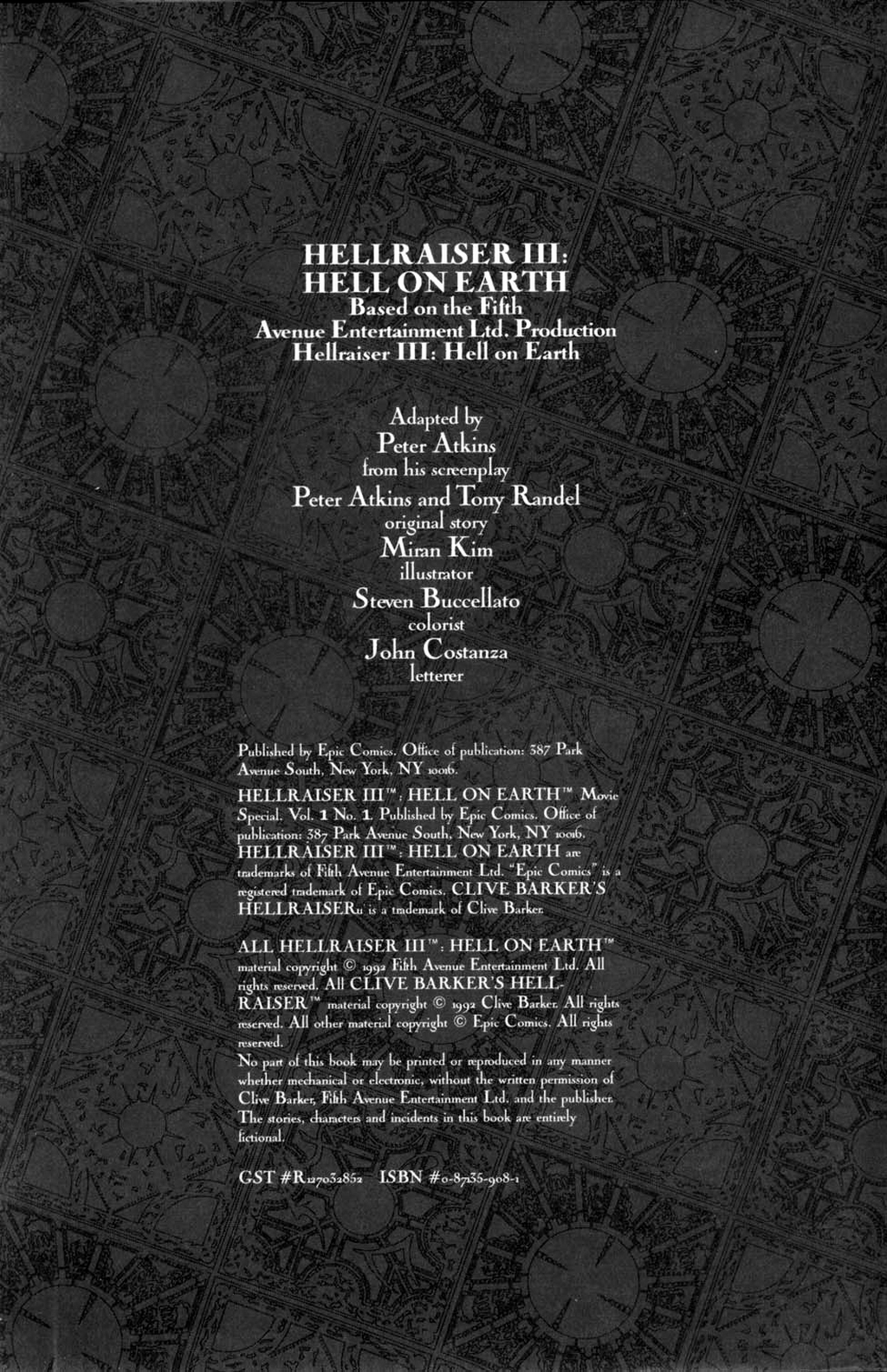 Read online Hellraiser III: Hell On Earth Movie Special comic -  Issue # Full - 2
